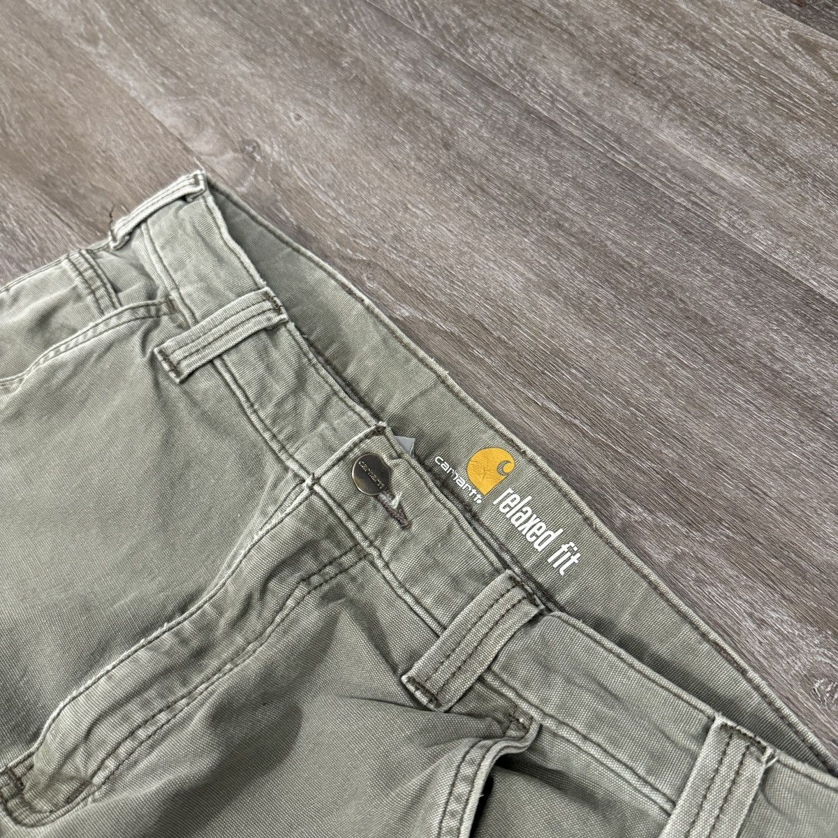 Carhartt × StraightFaded × Vintage Vintage Y2K Carhartt faded olive green double knee pants Size US 32 / EU 48 - 5 Thumbnail