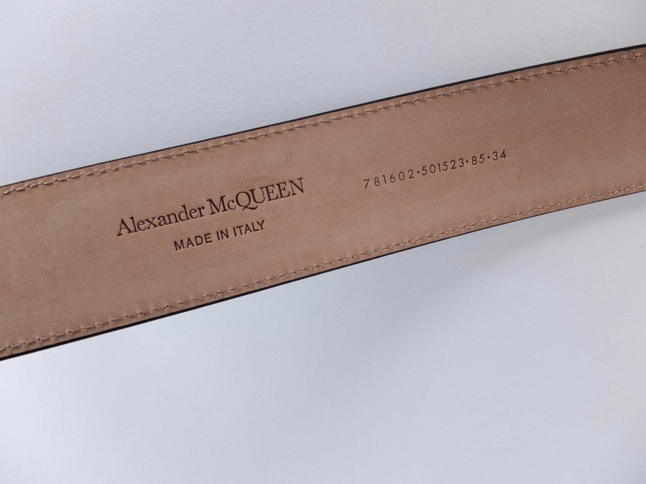 Alexander McQueen ALEXANDER MCQUEEN black leather military belt Size 85 q Size 32 - 5 Thumbnail
