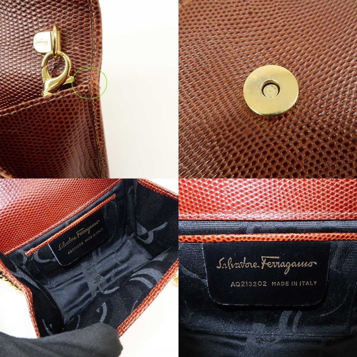 Salvatore Ferragamo Ferragamo Vara Ribbon Embossed Leather Shoulder Bag Brown Size ONE SIZE - 7 Thumbnail