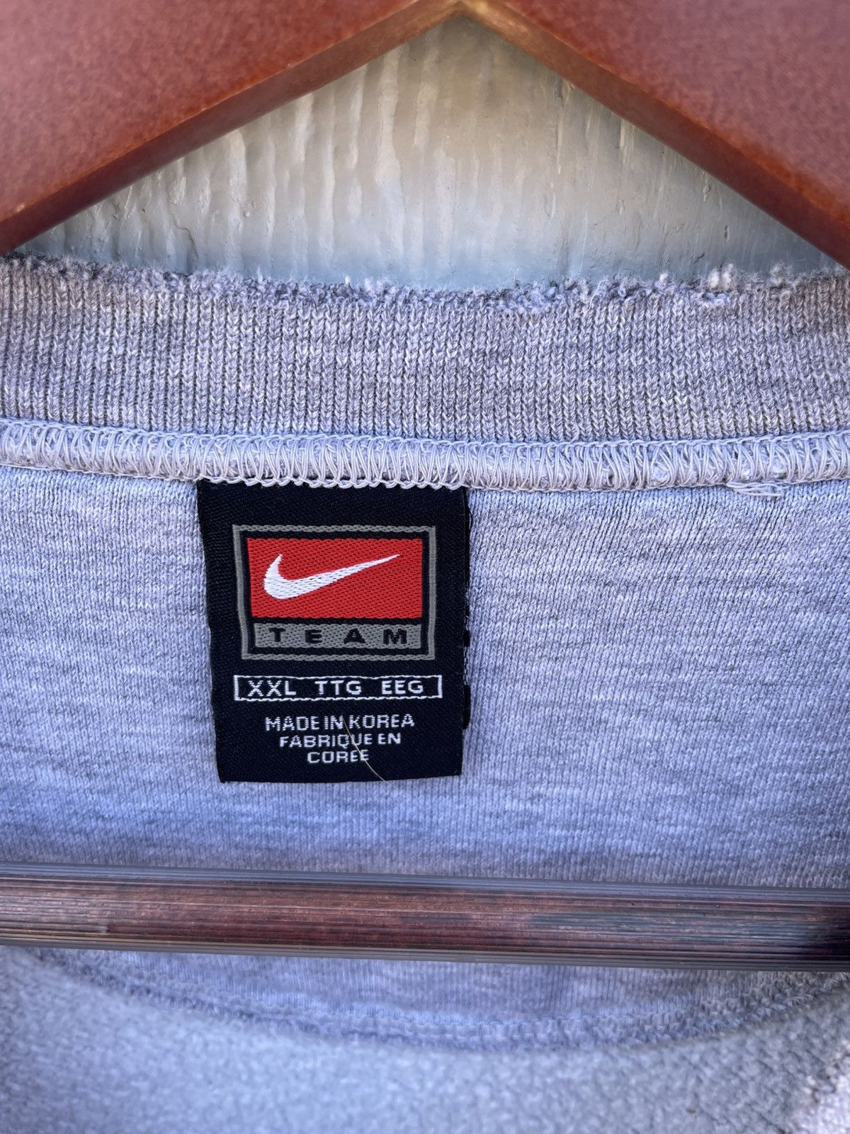 Nike Vintage 90s Nike Swoosh Gray Crew Neck long sleeve XXL Size US XXL / EU 58 / 5 - 4 Thumbnail