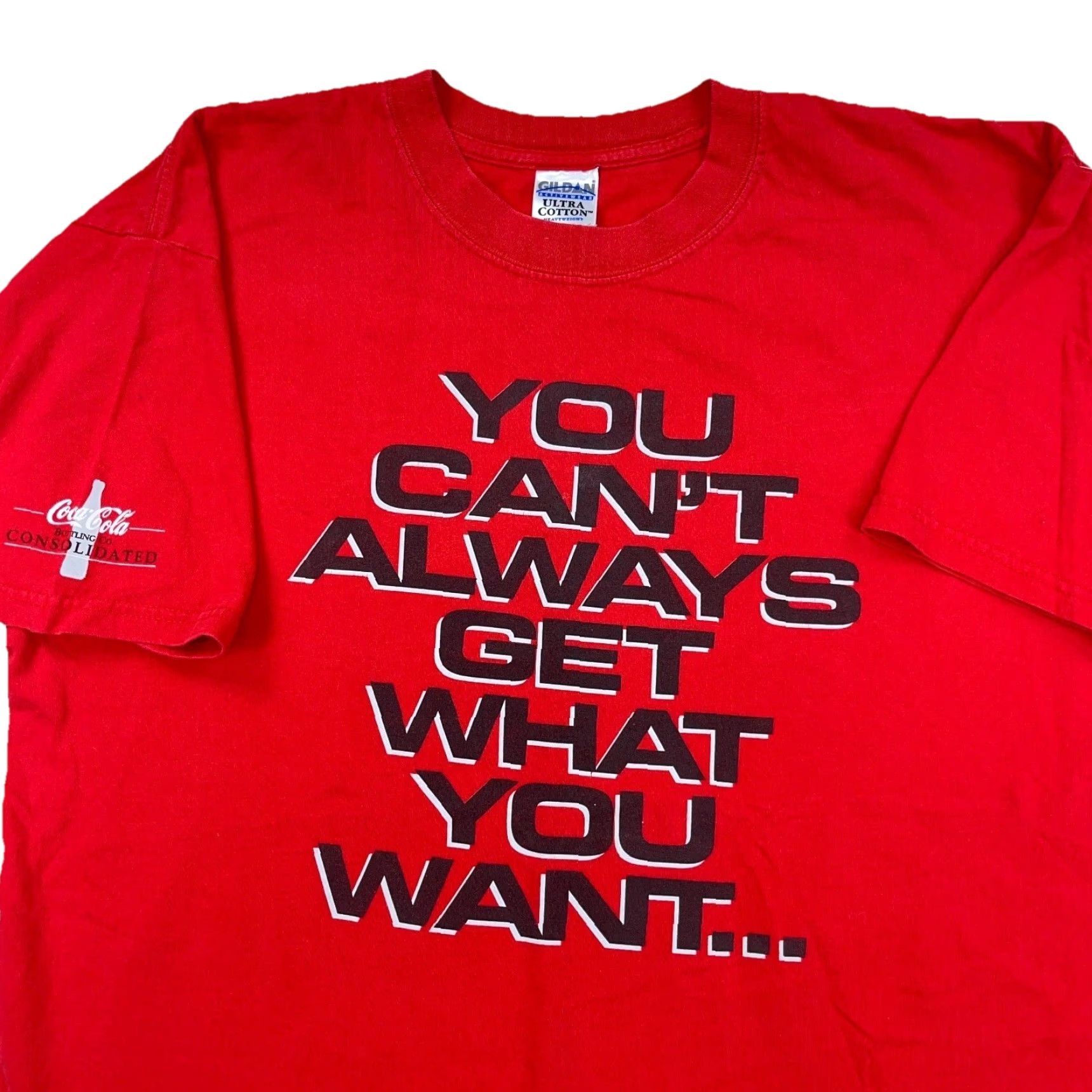 Gildan VINTAGE Gildan Coca Cola Shirt XL Red Tee 2000s Soccer Promo Heavyweight Mens Size US XL / EU 56 / 4 - 3 Thumbnail