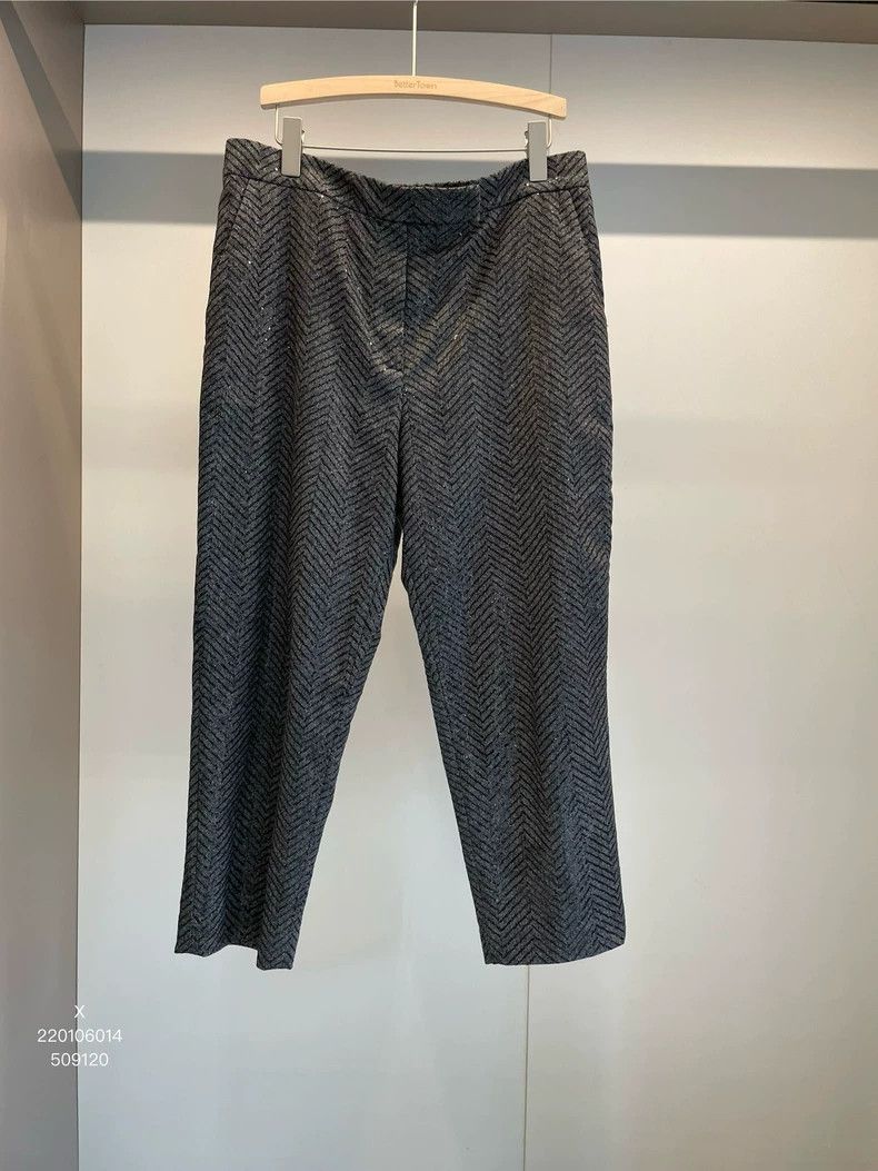 Brunello Cucinelli Brunello Cucinelli Gray Sequin Wool Pants - dmc Size US 31 - 1 Thumbnail