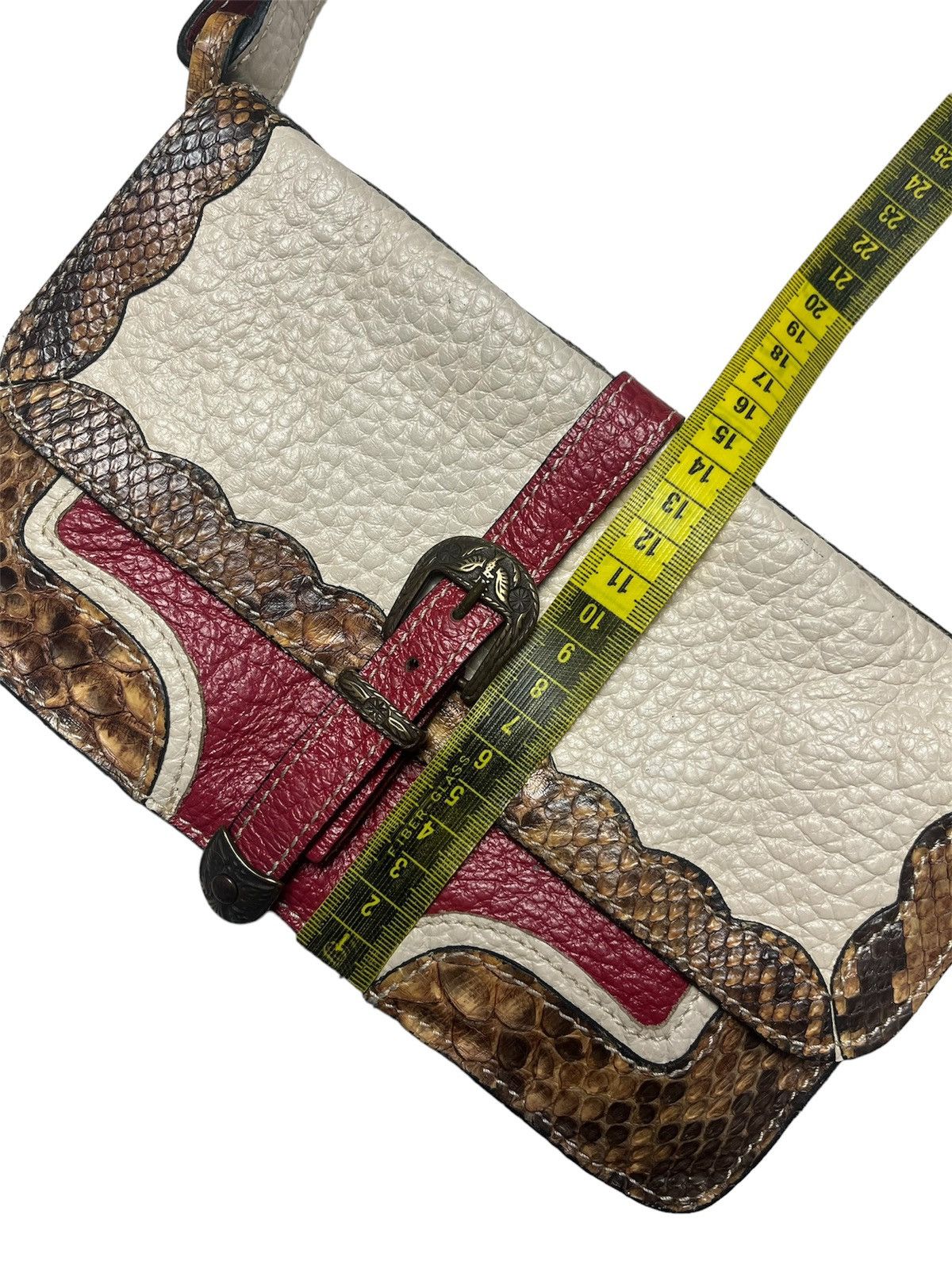 Handmade × Vintage Shoulder Bag Phyton Leather Facondini Accessori Handbag Size ONE SIZE - 10 Thumbnail