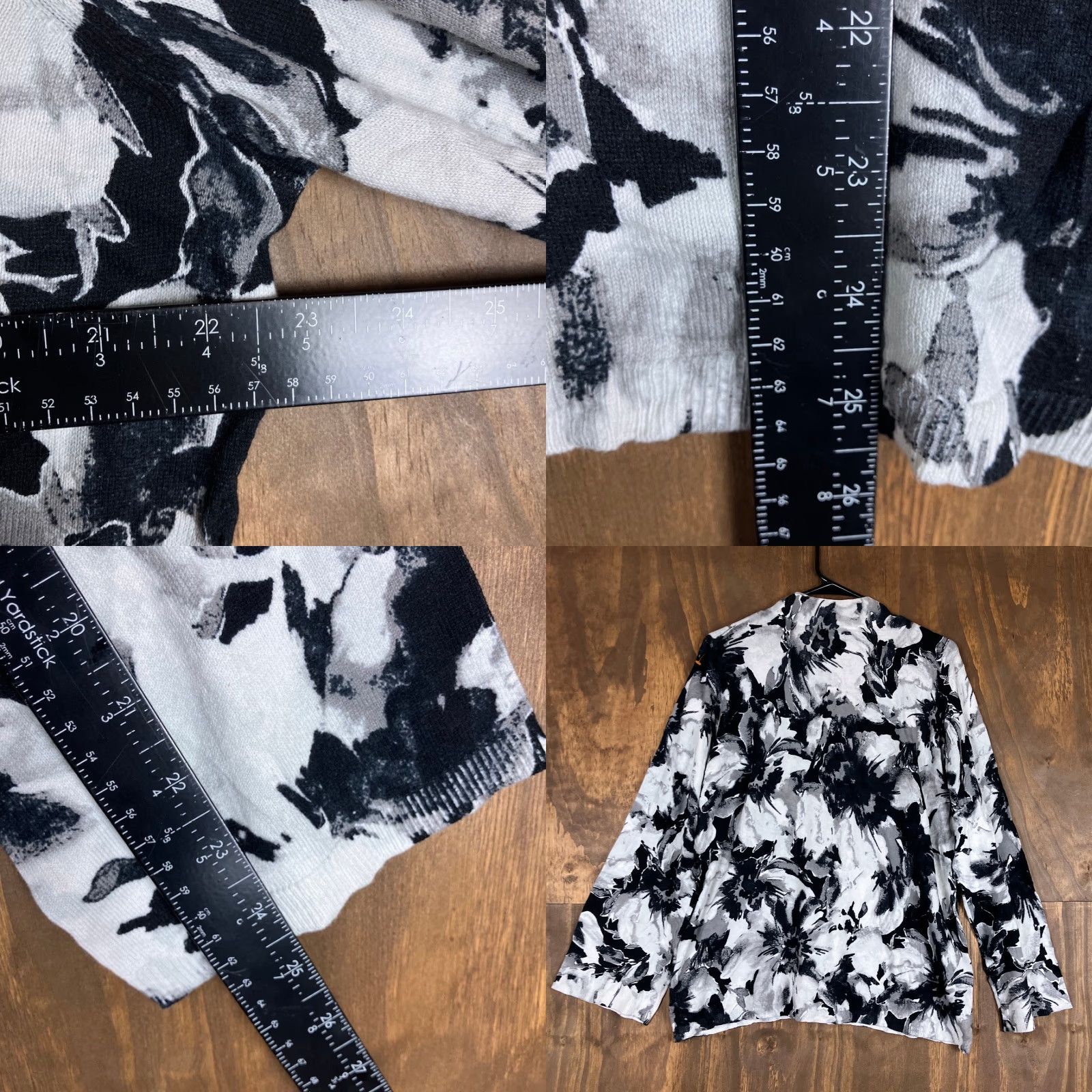 Vintage Chicos Womens Sweater Black White Floral Pullover High Neck Long Sleeve L Size L / US 10 / IT 46 - 8 Thumbnail