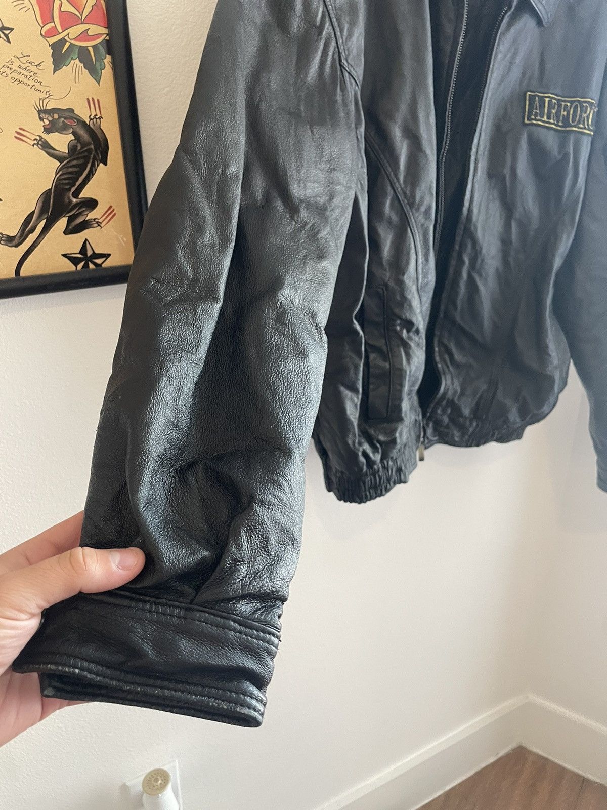 Vintage Vintage United States Air Force black leather jacket Size US L / EU 52-54 / 3 - 4 Thumbnail