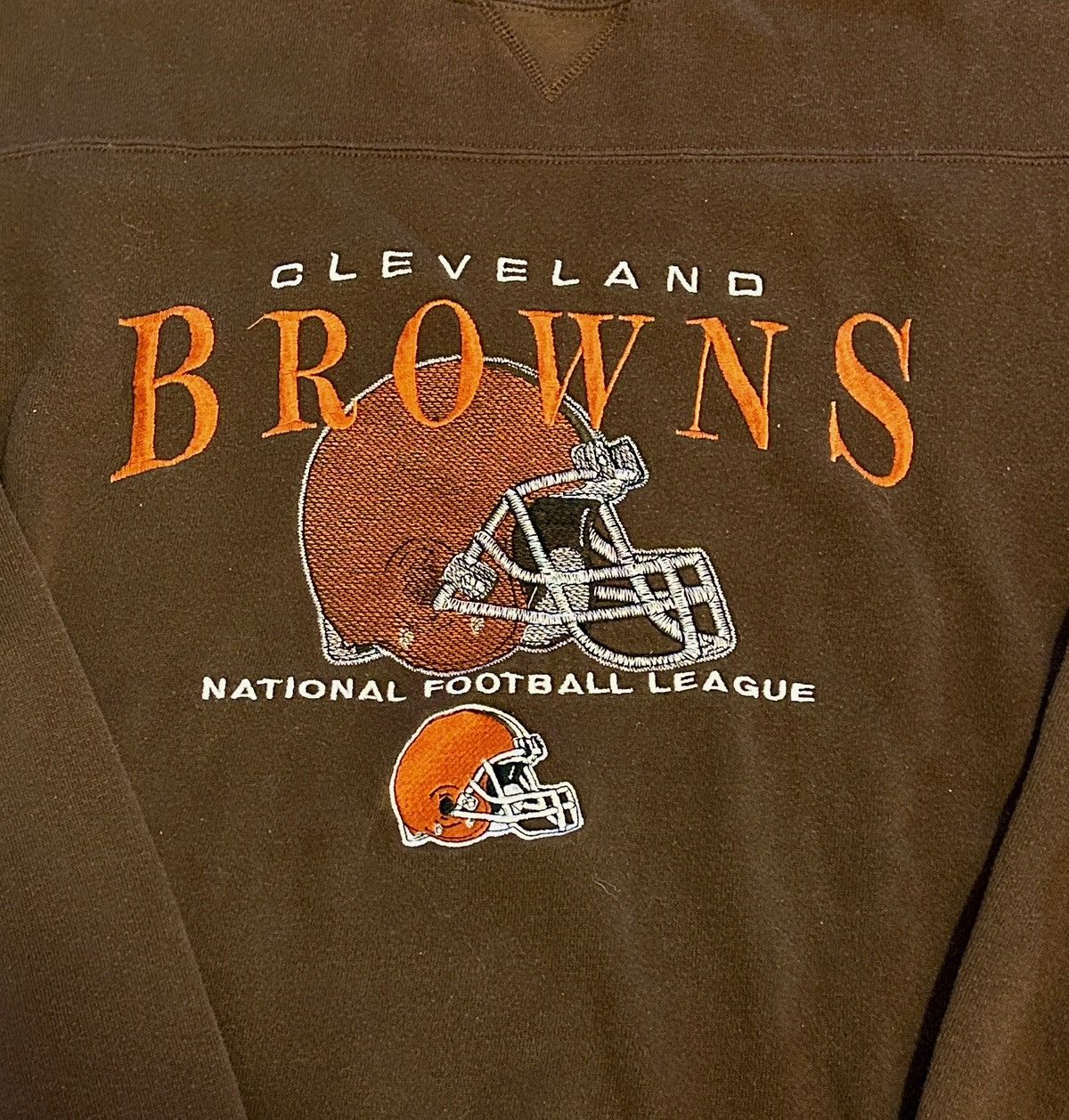 NFL 90s NFL Football Cleveland Browns Embroidered Crewneck Size US XL / EU 56 / 4 - 2 Thumbnail
