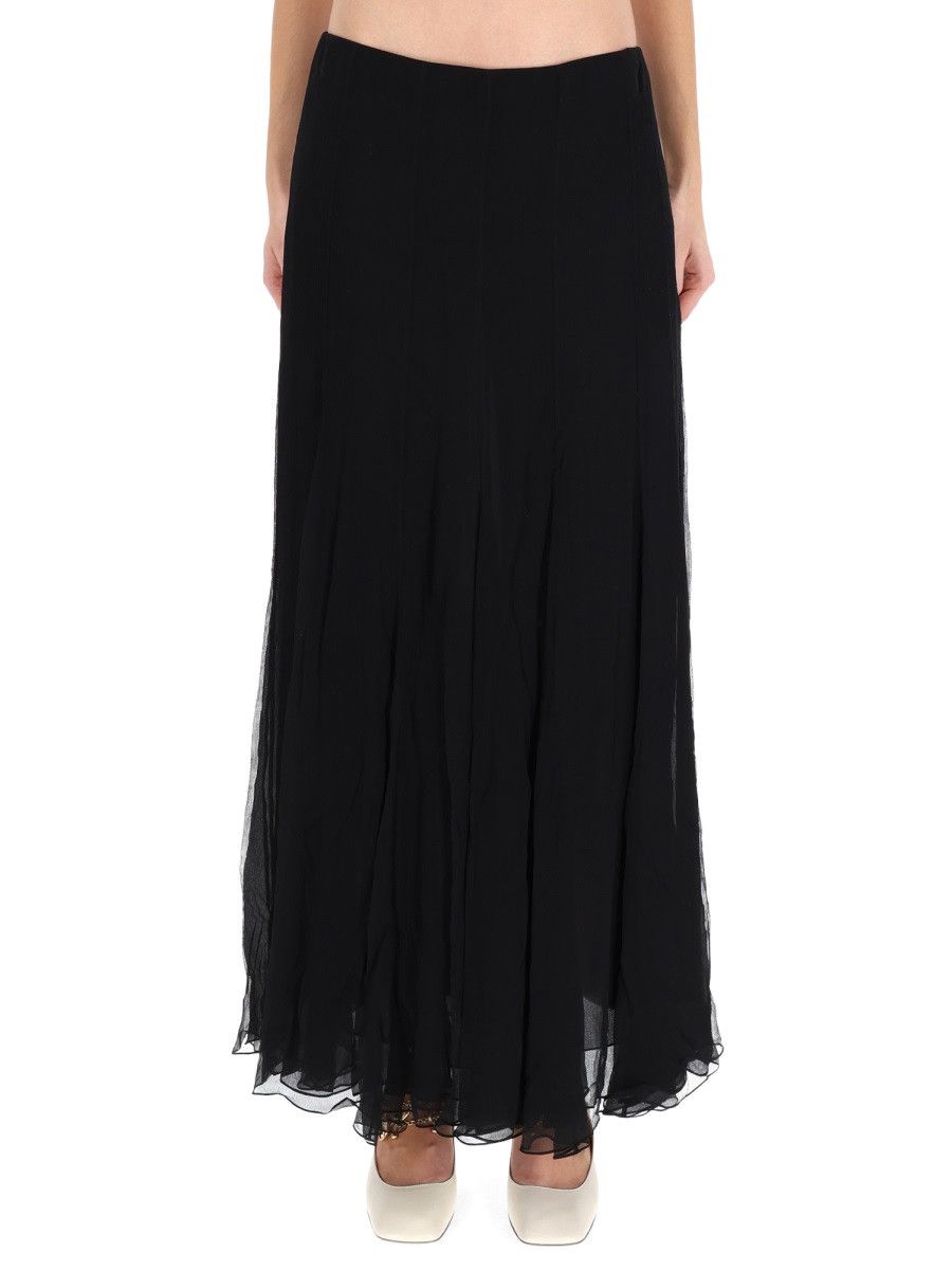 Chloé Silk Muslin Maxi Skirt - Black (Fr 40), Women's (Size 28)