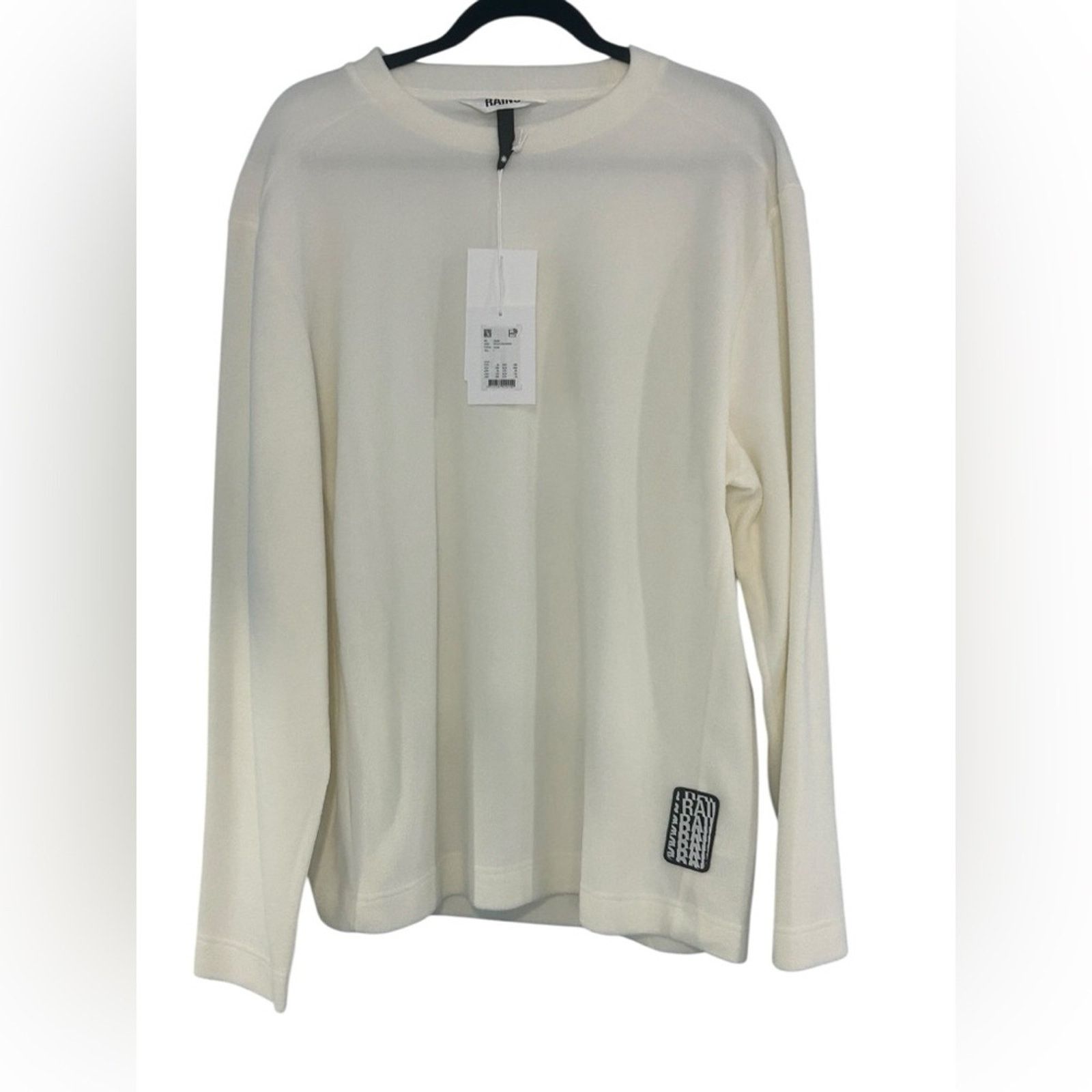 Rains Sweatshirt Cream Fossil Fleece Pullover NWT Large