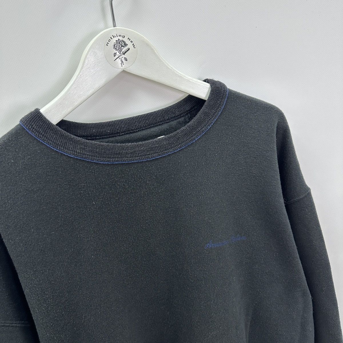 Vintage Vintage 90s Sun Faded American System basic black sweatshirt Size US XL / EU 56 / 4 - 4 Thumbnail