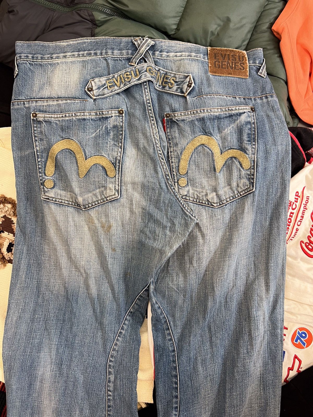 Vintage Vintage Evisu inspired buckle belt seagull denim Size US 38 / EU 54 - 3 Thumbnail