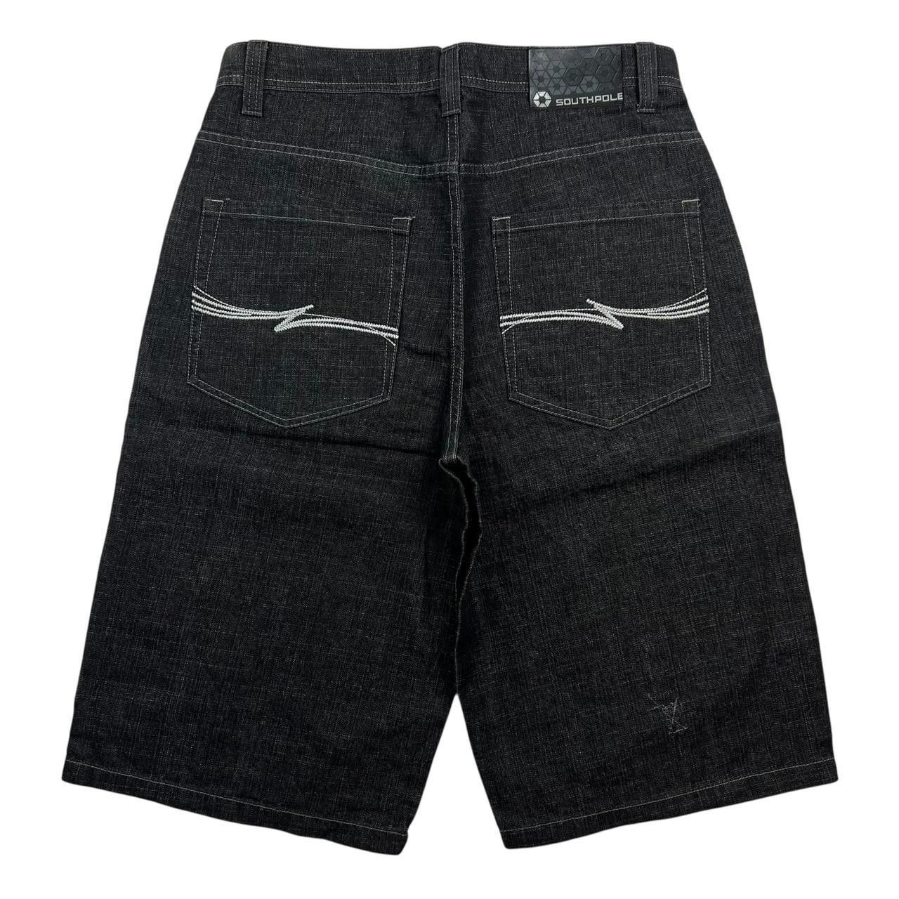 Southpole Vintage Southpole Baggy Black Denim Shorts / Jorts Waist 35 Size US 35 - 1 Thumbnail