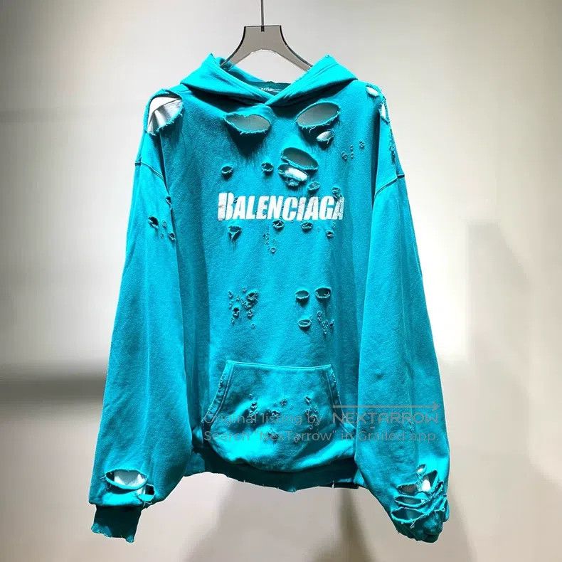 Balenciaga Balenciaga Alphabet Print Hole Hoodie Sweatshirt Size US S / EU 44-46 / 1 - 1 Thumbnail