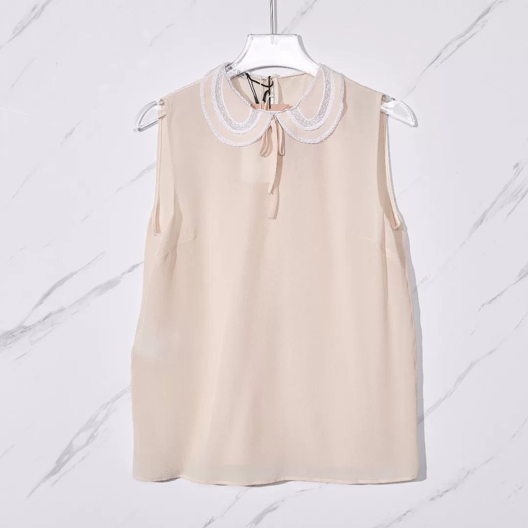 Miu Miu Miu Miu Women's Ruffled Collar Silk Blouse Size M / US 6-8 / IT 42-44 - 1 Thumbnail