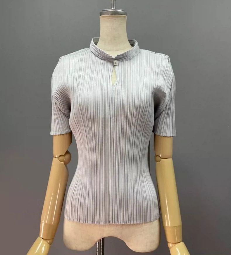 Issey Miyake issey miyake size:3 Silver cheongsam collar top 2506-Nexta Size XXS / US 00 / IT 34 - 1 Thumbnail