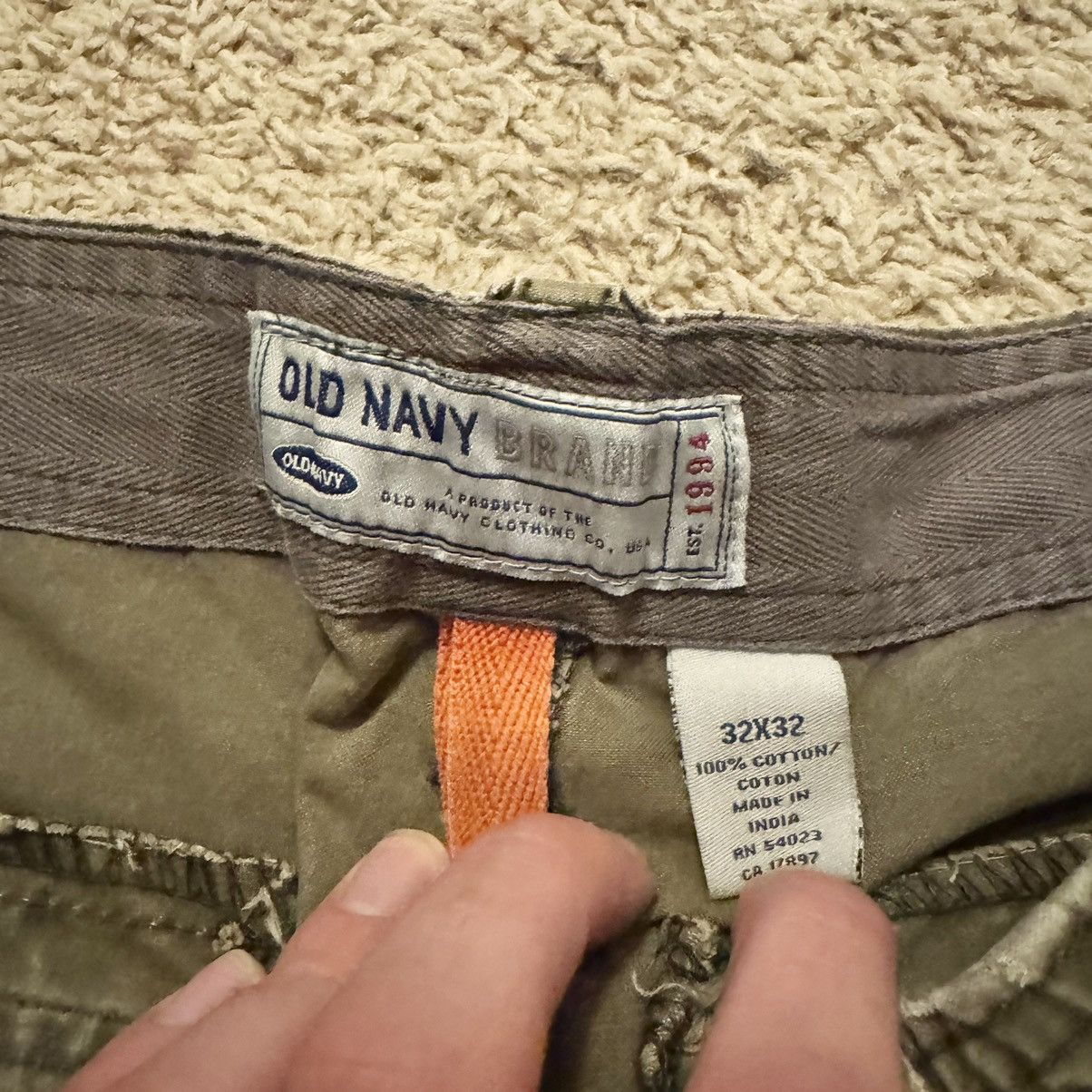 Old Navy VINTAGE Y2K GREEN/BROWN CARPENTER PANTS! Size US 32 / EU 48 - 6 Thumbnail