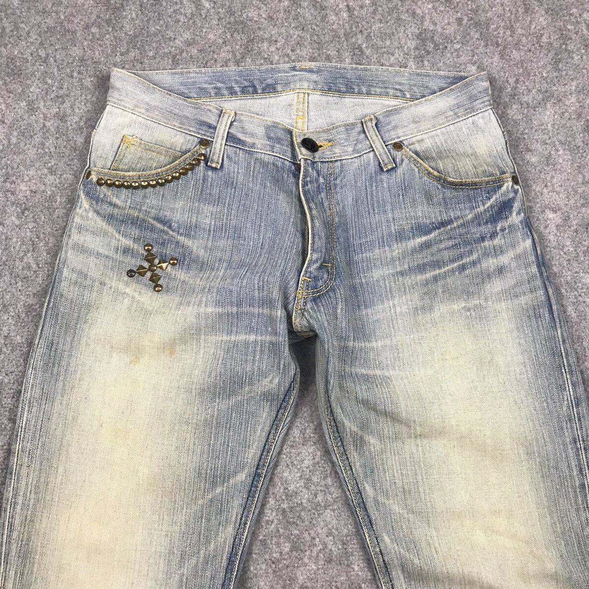 Japanese Brand × Lee FLARE JEANS⚡️LEE LIGHT WASH BLUE FADED DENIM PANTS Size US 30 / EU 46 - 7 Thumbnail