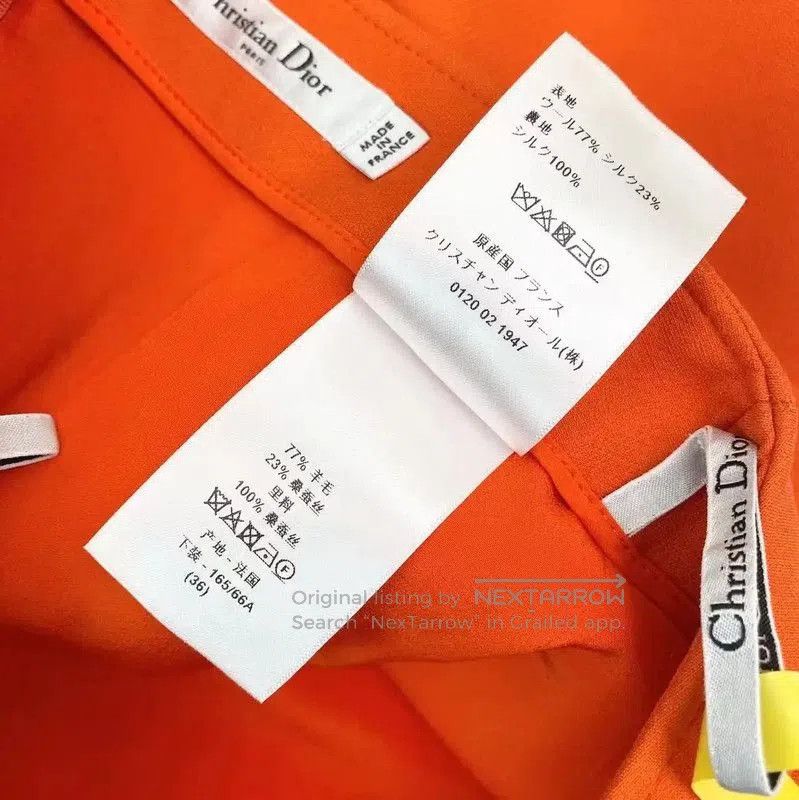 Dior Dior Orange Wool Women's Mini Skirt . Size 28" / US 6 / IT 42 - 5 Thumbnail