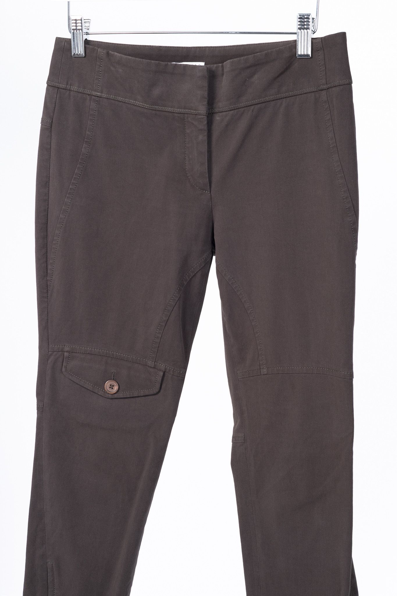 Brunello Cucinelli Brunello Cucinelli Brown Cotton-Twill Equestrian Trousers Size 27" / US 4 / IT 40 - 3 Thumbnail