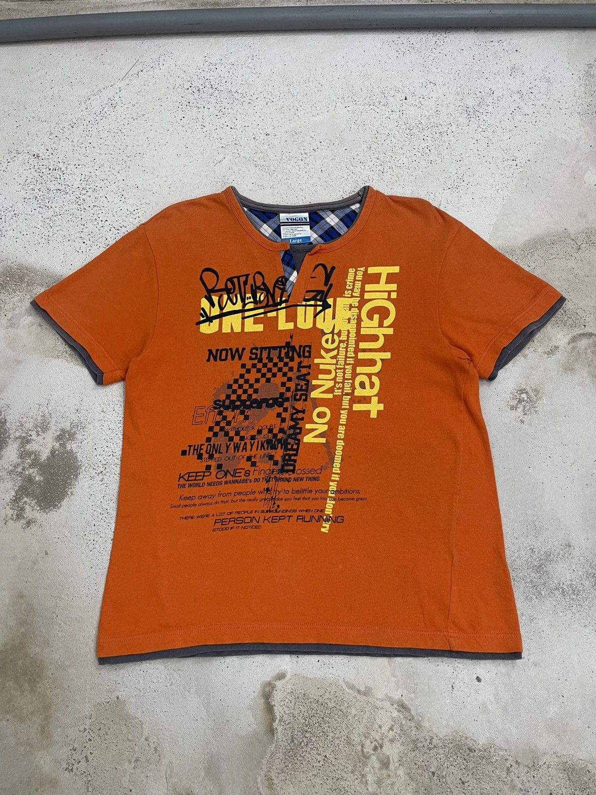 Japanese Brand Vogon Art Graffiti Painting Tartan Plain Collar V Layered Size US M / EU 48-50 / 2 - 3 Thumbnail