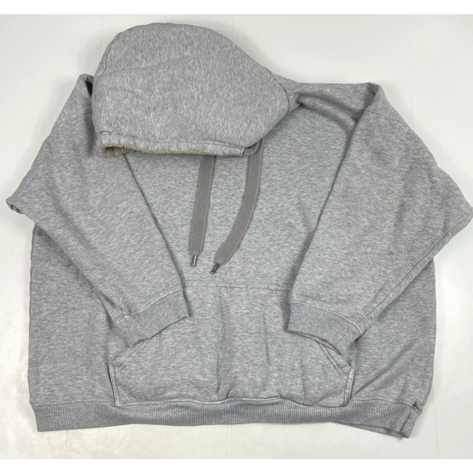 Vintage Aerie Hoodie Womens XL Gray Long Sleeve Pullover Oversized Sherpa Lined Pullover Hooded Size XL / US 12-14 / IT 48-50 - 2 Thumbnail
