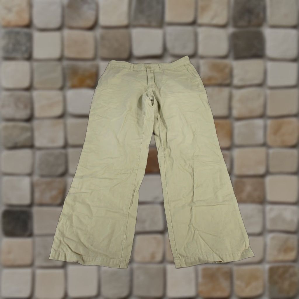 Patagonia VINTAGE Patagonia Duck Pants Mens 35 Beige Organic Cotton Canvas Chino Flat Front 30 In Inseam Men Beige Logo Nature Preppy Mens Size US 35 - 1 Thumbnail