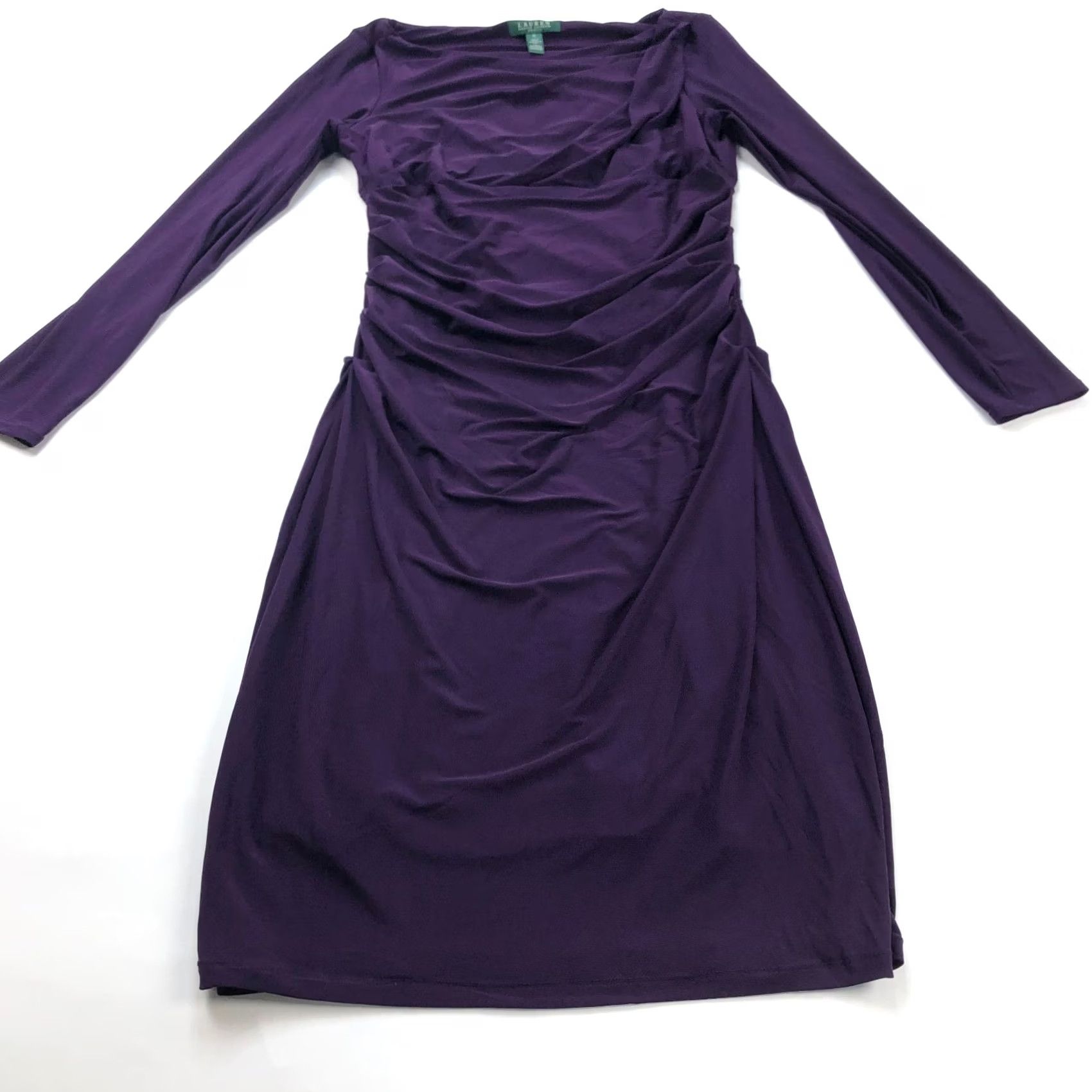 Ralph Lauren Lauren Ralph Lauren Dress A-Line Knee Length Purple MINT Draped Ruched 14 14 Size XL / US 12-14 / IT 48-50 - 6 Thumbnail