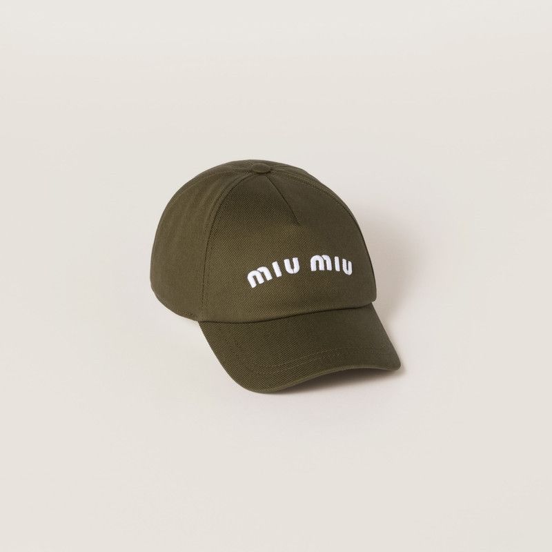 Miu Miu o1B3y1r0426 Size: M / Drill Baseball Bucket Hat / Cap Green Size ONE SIZE - 1 Thumbnail