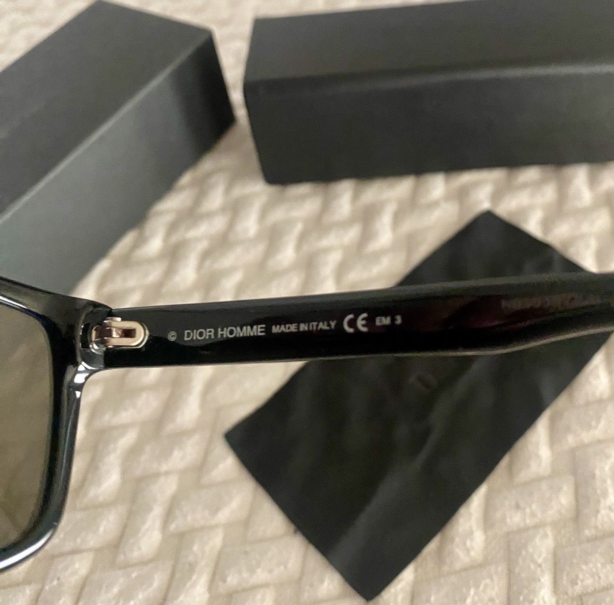 Dior Dior 🇮🇹 Homme black tie 104S Noir square sunglasses NEW Size ONE SIZE - 4 Thumbnail