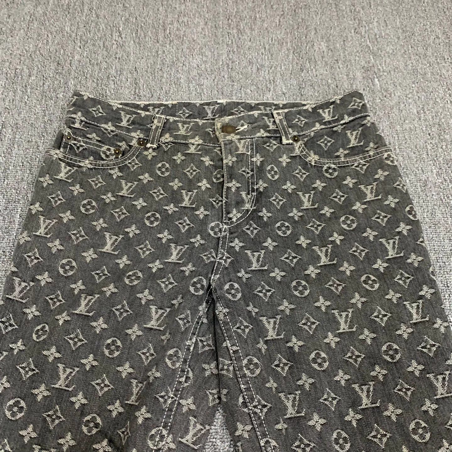 Louis Vuitton LV Monogram Black Denim Jeans 38 9/10 Size 27" / US 4 / IT 40 - 6 Thumbnail