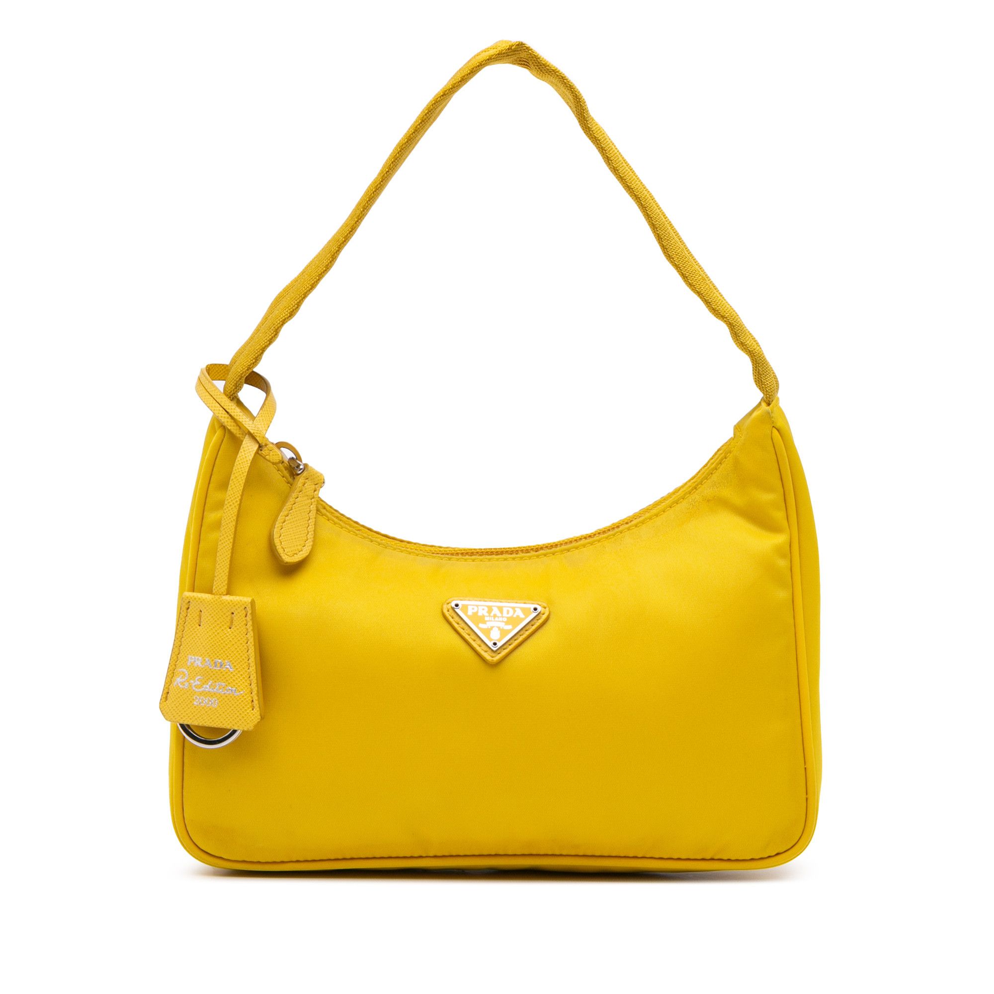 Prada Mini Tessuto Re-Edition 2000 Shoulder Bag in Yellow, Women's
