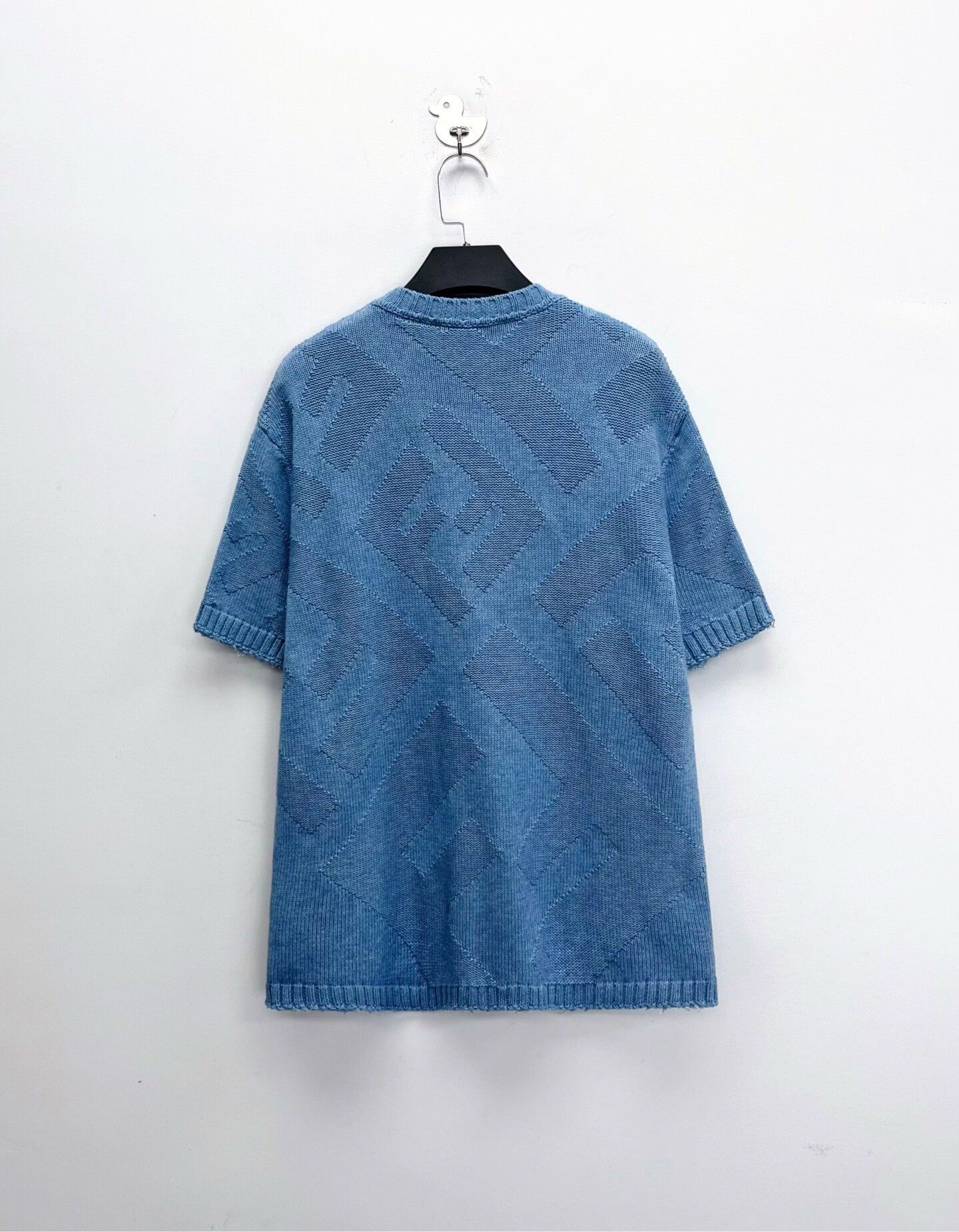 Fendi Fendi Blue Double F Intarsia Fringe Knit Size US M / EU 48-50 / 2 - 1 Thumbnail