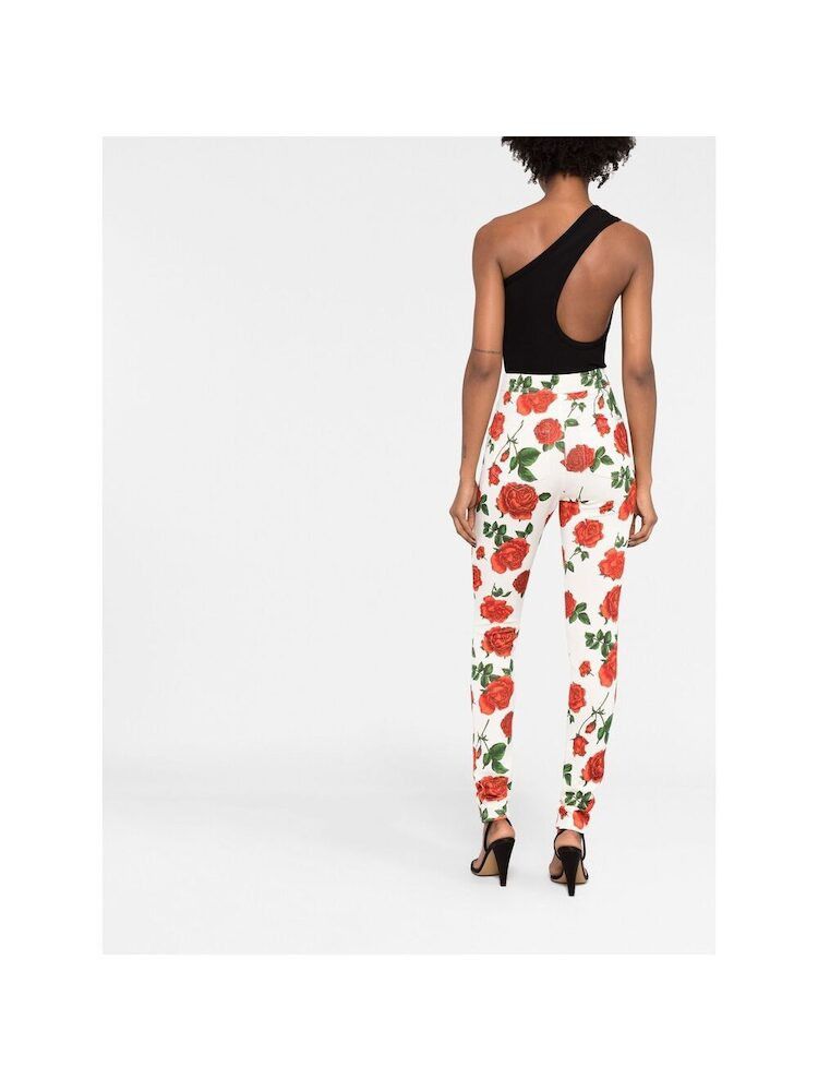 Saint Laurent Paris o1s1wg110924 Slim-Fit Pants Silky Rose Jersey in Multicolor Size 25" / US 0 / IT 36 - 6 Thumbnail
