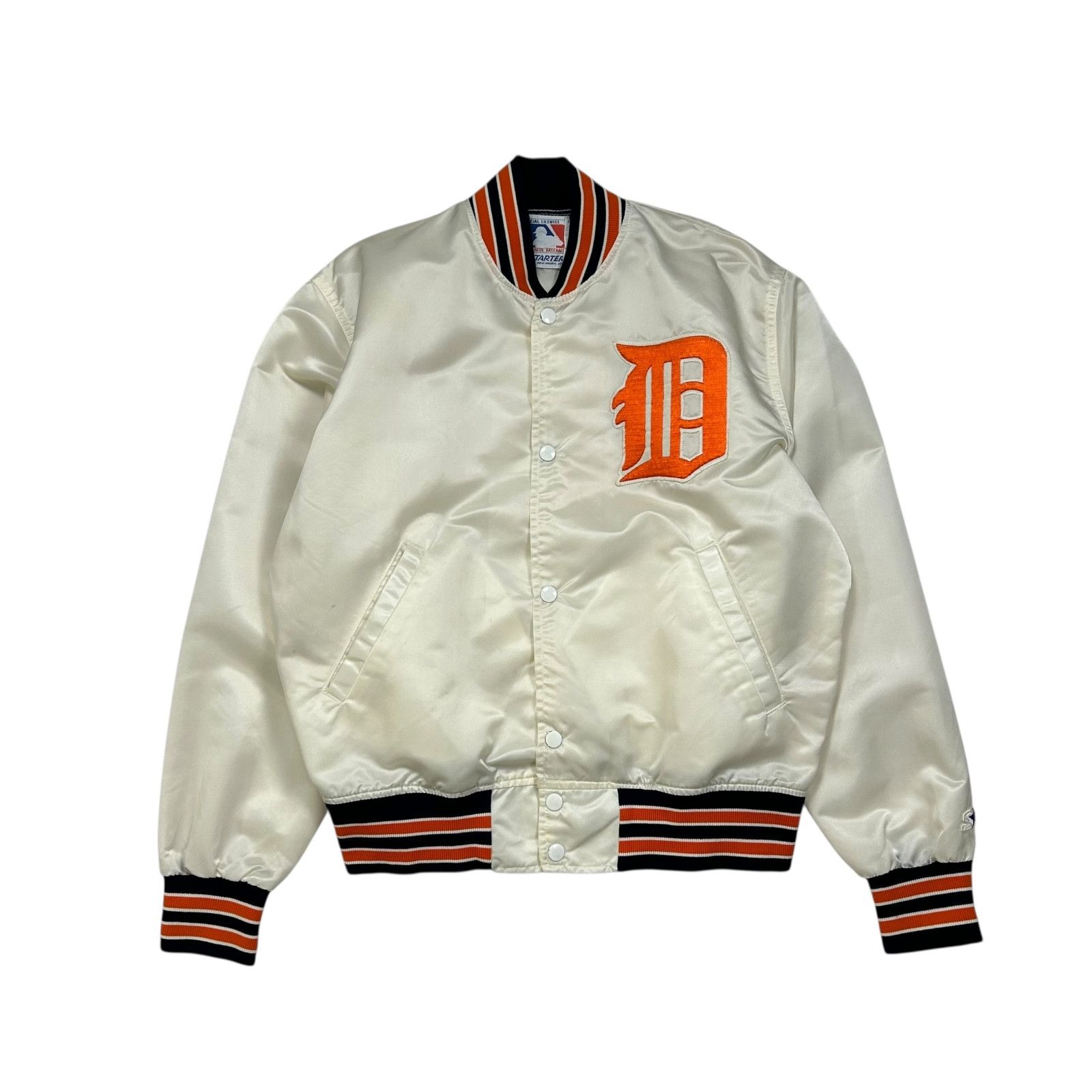 VTG 90s DETROIT TIGERS STARTER SATIN JACKET MADE IN USA