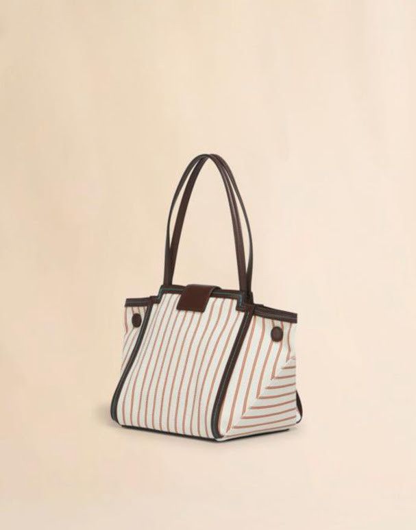 Marni o1w1db10326 Size: OS/Striped Canvas Mini Bag in Brown/White Size ONE SIZE - 2 Thumbnail