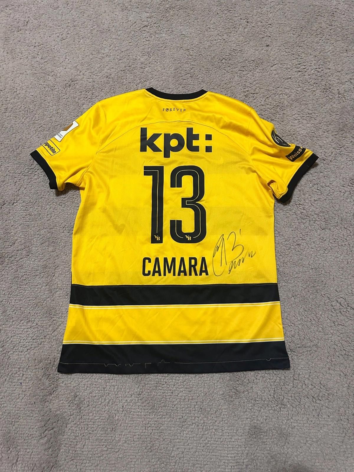 Nike #13 CAMARA BSC Young Boys 2023/24 Match Worn Soccer Jersey Size US XL / EU 56 / 4 - 7 Thumbnail