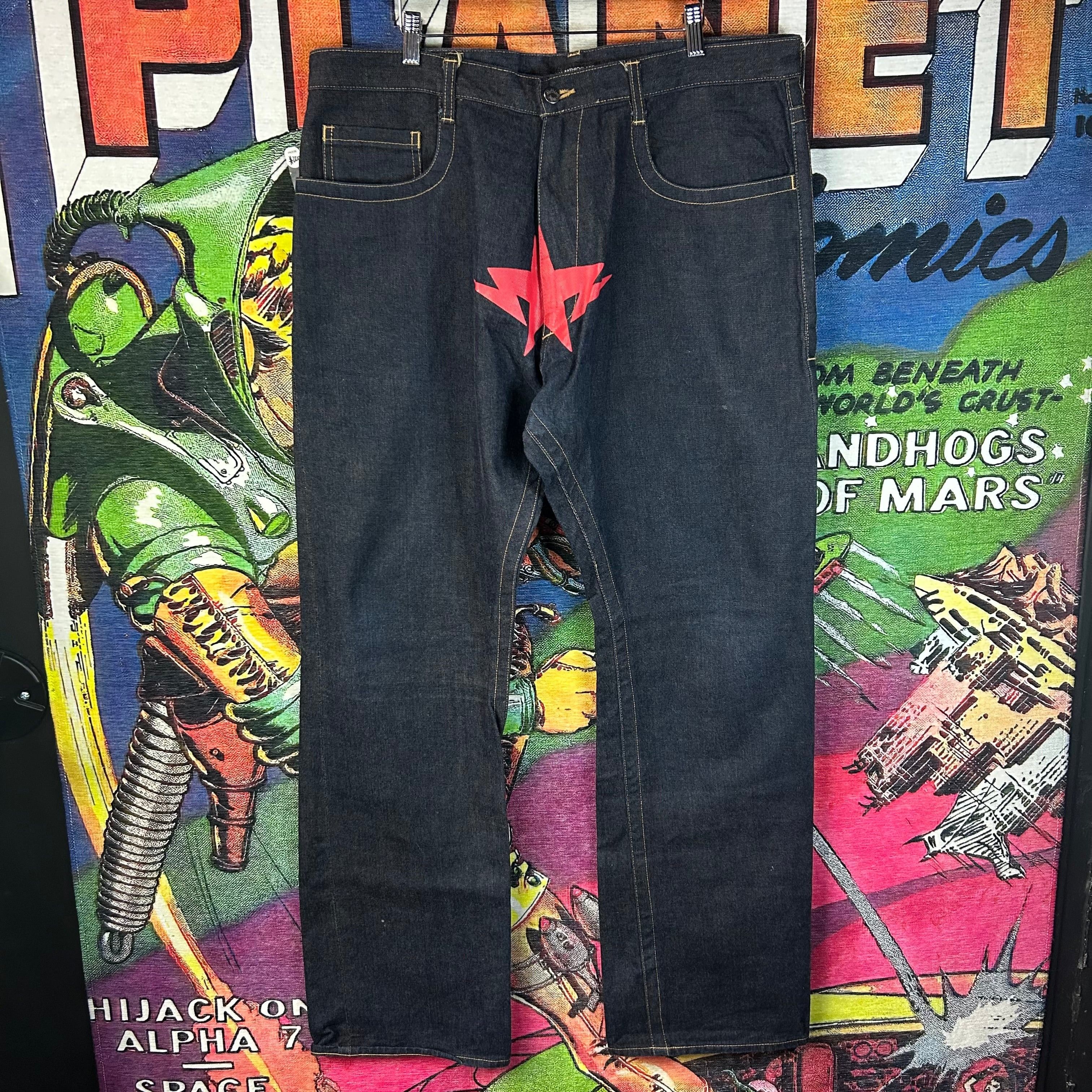 Y2K Bape Twinsta Jeans Red Size 40”