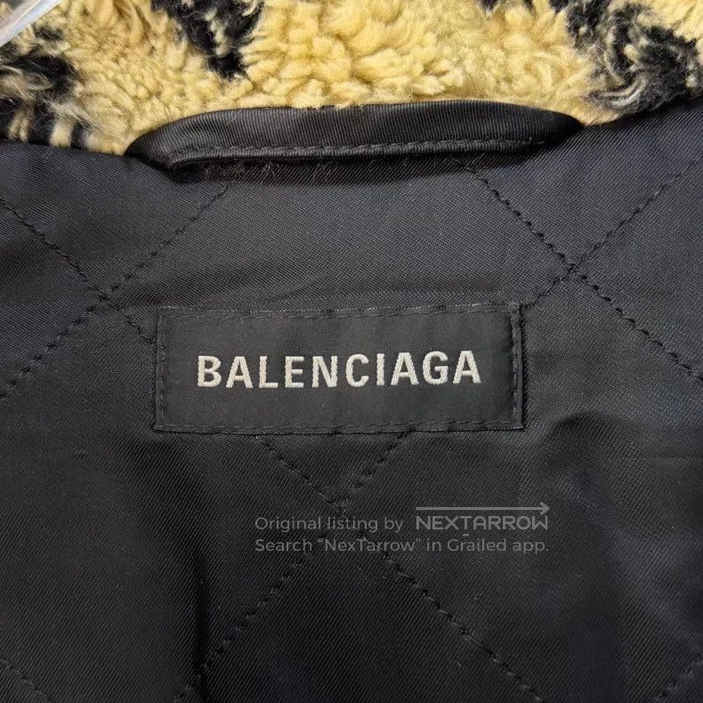 Balenciaga Balenciaga Barrage Full Print Logo Sherpa Teddy Jacket Size XXS / US 00 / IT 34 - 4 Thumbnail
