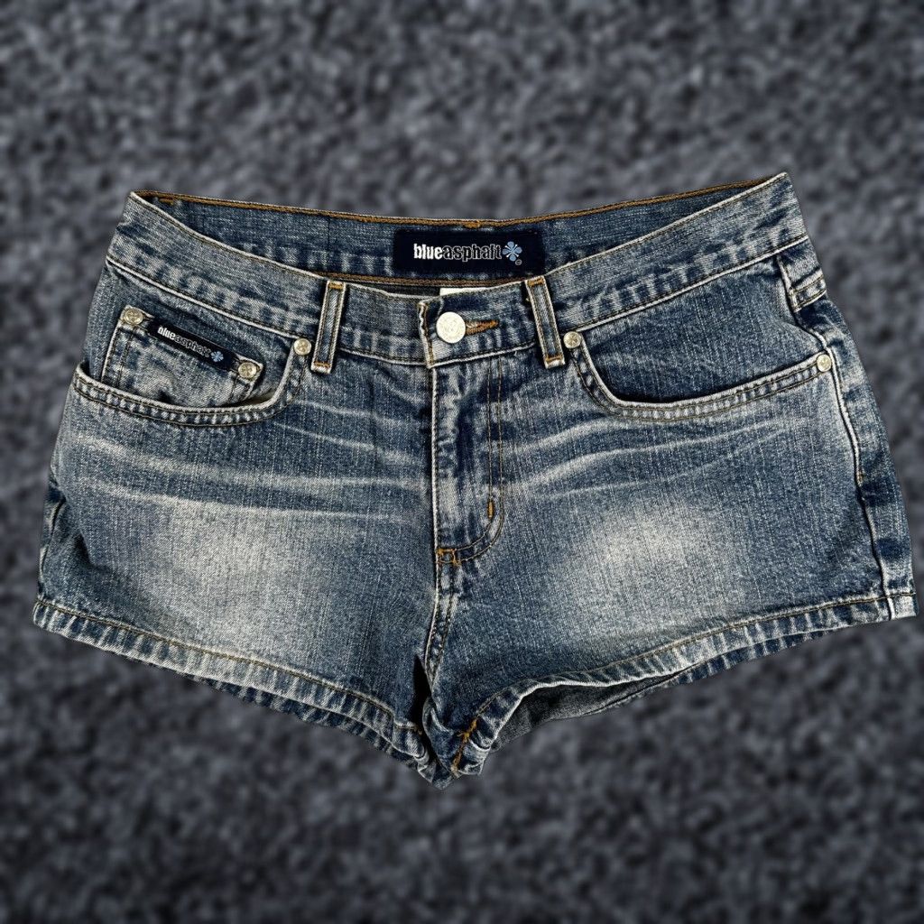 Denime Blue Asphalt Shorts Denim 5 Pocket Juniors Blue Distressed 5 Pocket Denim Hot Pants Casual Summer Womens/Mens Size 27" / US 4 / IT 40 - 1 Thumbnail