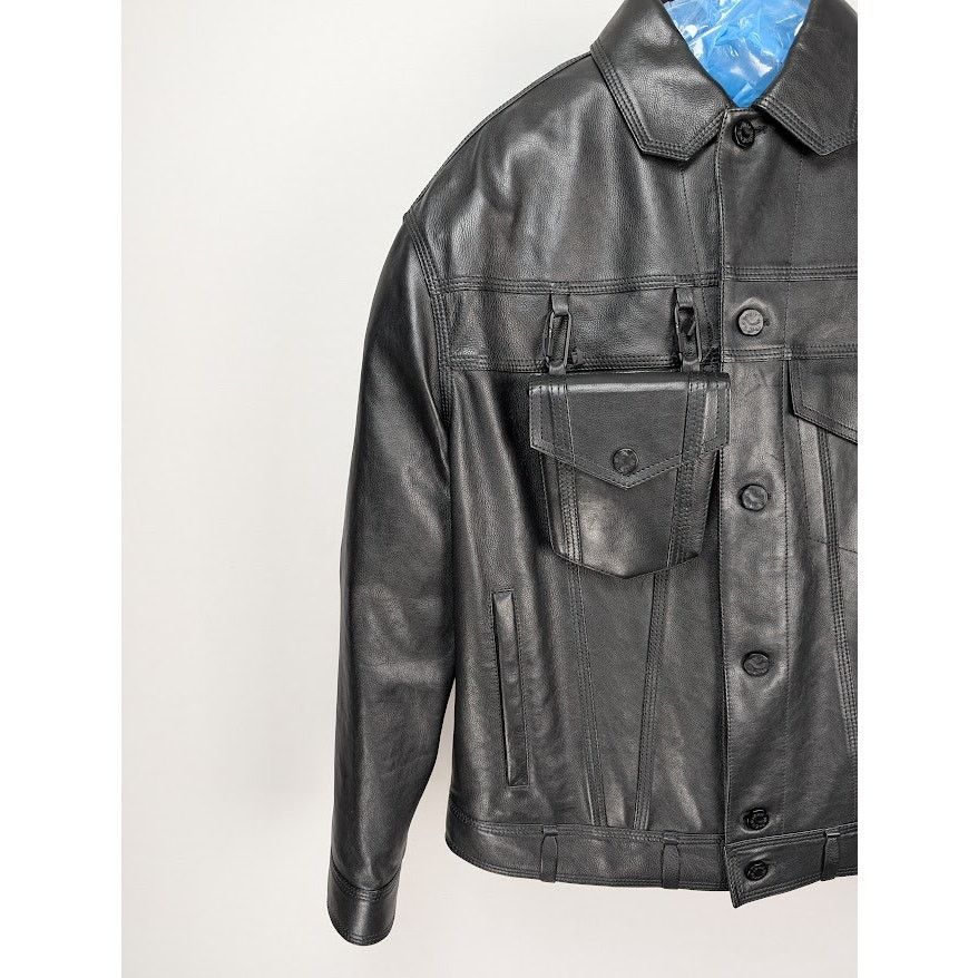Louis Vuitton o1rshd1 Chain Leather Trucker Jacket in Black Size US M / EU 48-50 / 2 - 7 Thumbnail