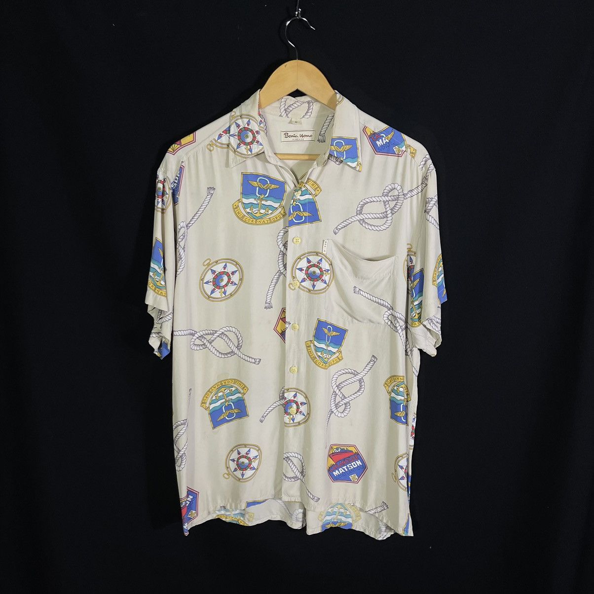 Vintage Rare! Vintage 90s Bonia Nautical Sailing Baroque Shirt Size US M / EU 48-50 / 2 - 2 Thumbnail