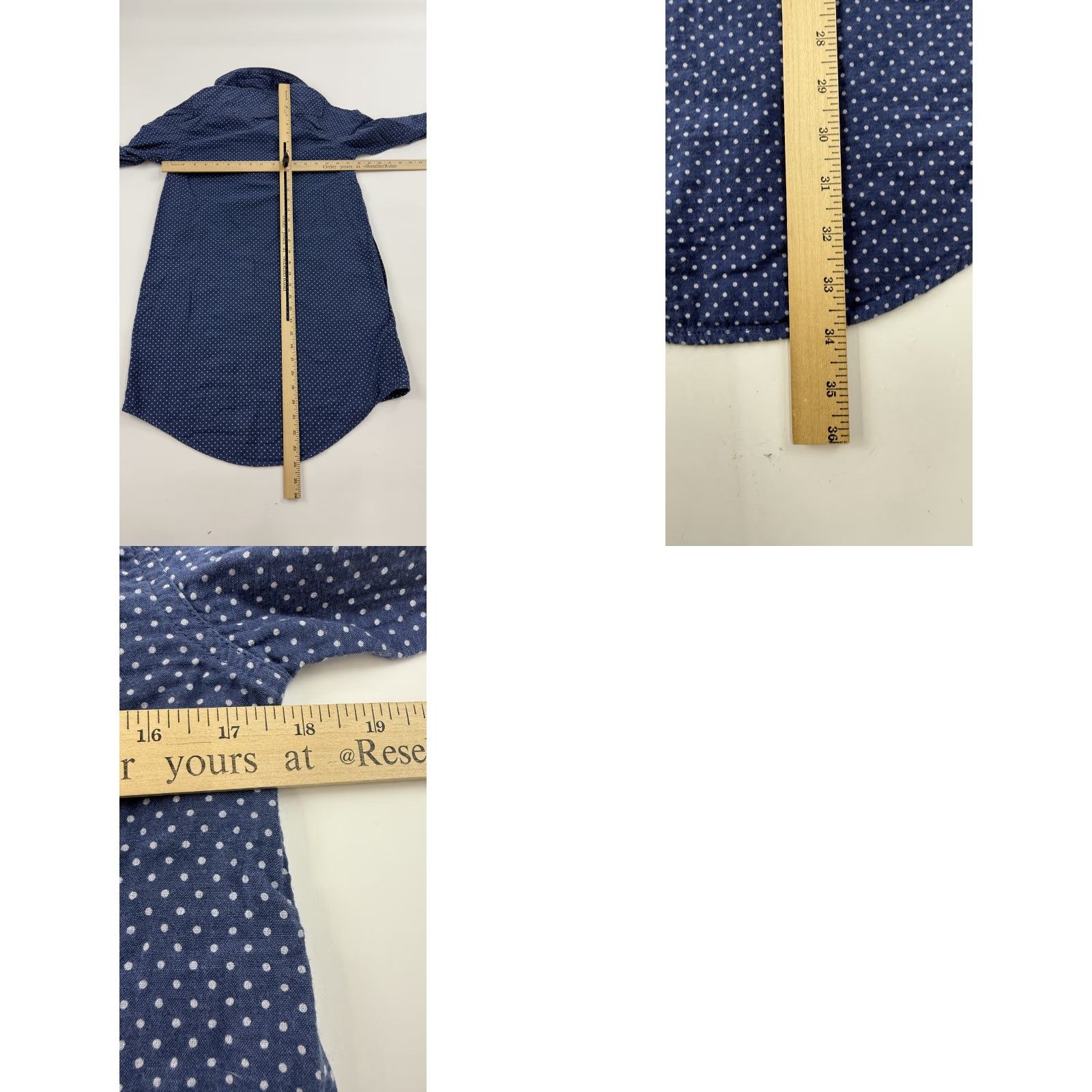 Levi's VINTAGE Levi's Shirt Women XS Blue White Polka Dot Long Sleeve Tunic Casual Top Size XS / US 0-2 / IT 36-38 - 8 Thumbnail