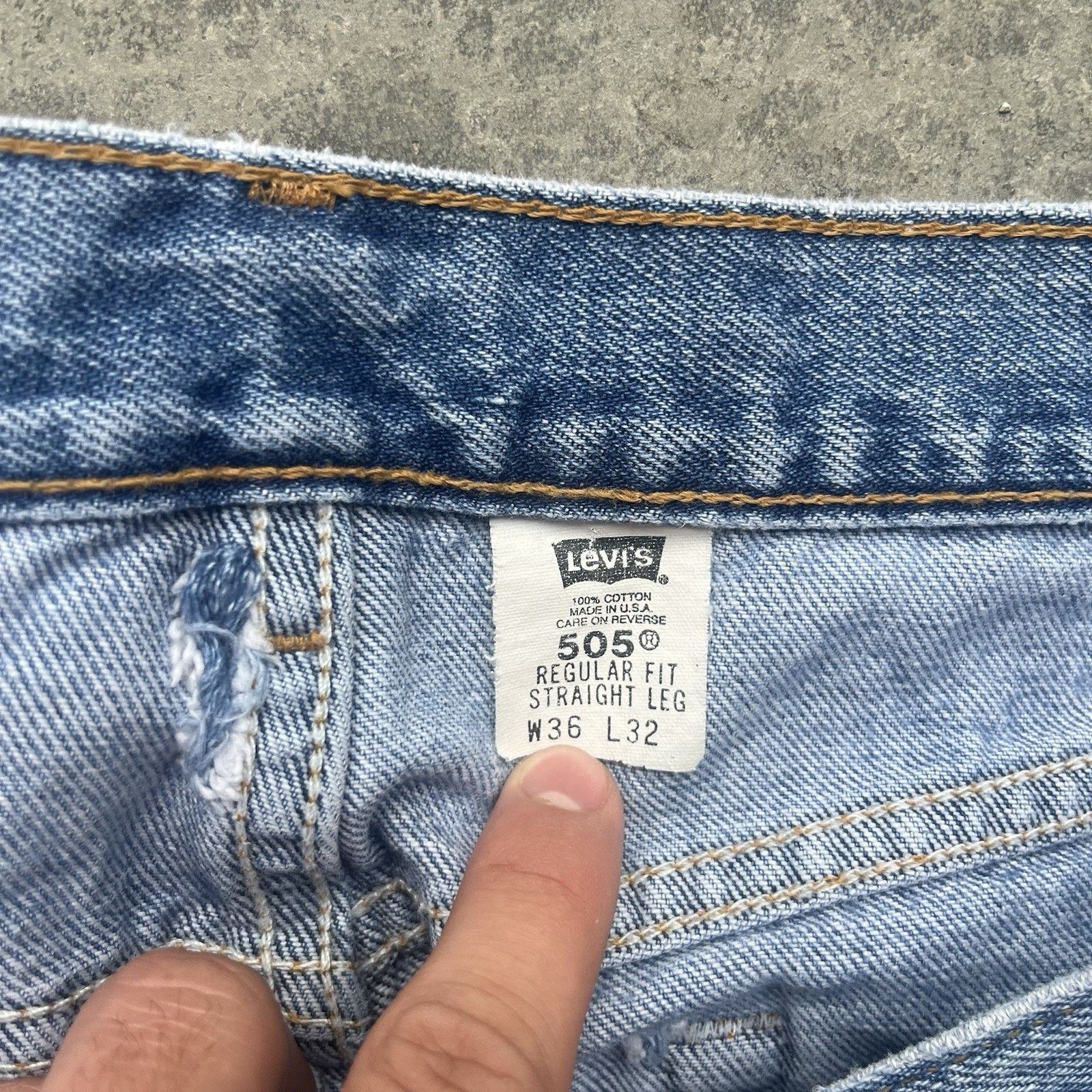 Levi's Vintage 90s Levi’s 505 Jeans Mens 36 X 32 Straight Fit Weste Size US 36 / EU 52 - 7 Thumbnail