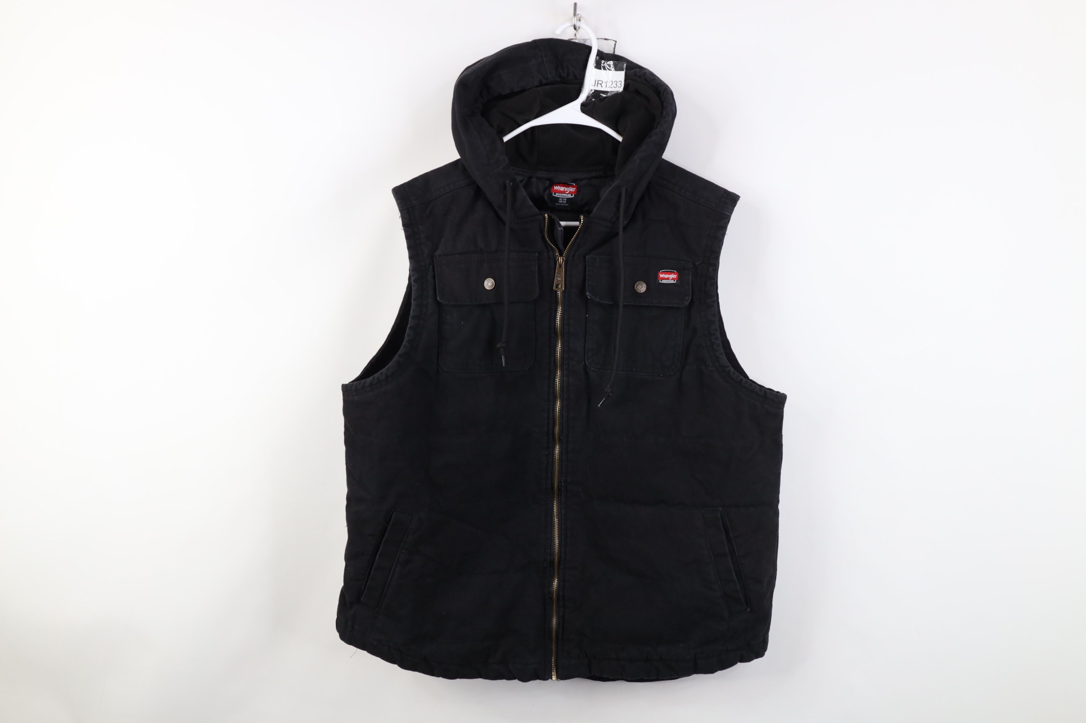 Wrangler Vintage Y2K Wrangler Sleeveless Hooded Canvas Vest Jacket Size US XL / EU 56 / 4 - 1 Thumbnail