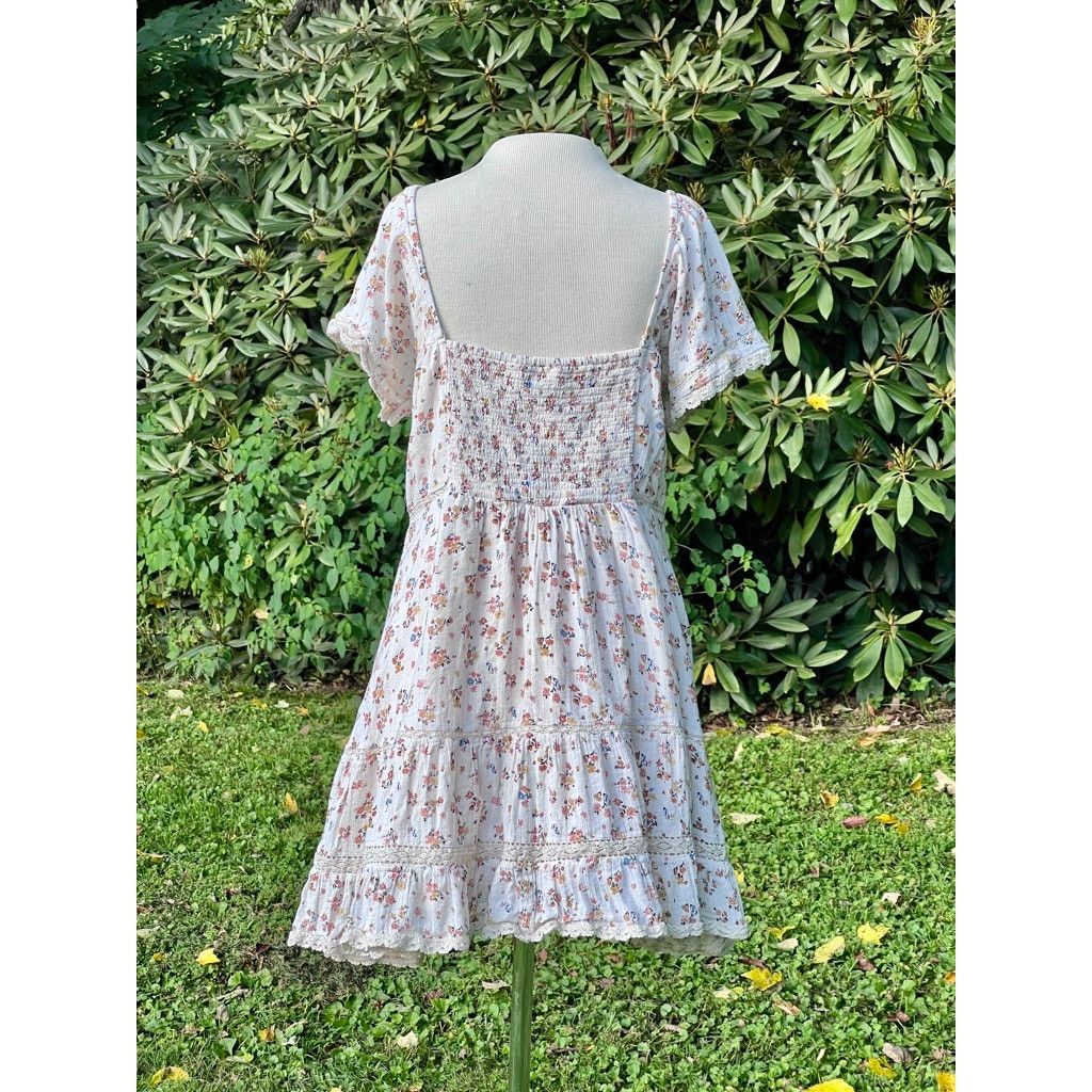 American Eagle Outfitters Milkmaid Dress L Crochet Cottagecore American Eagle Floral Size L / US 10 / IT 46 - 4 Thumbnail