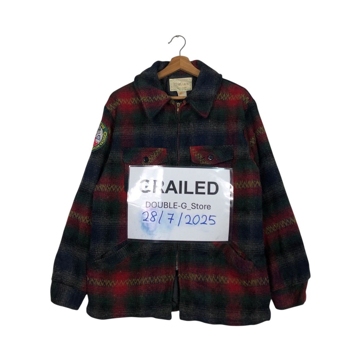 📌Vintage Wool Work Jacket Melton Tartan Design Blanket