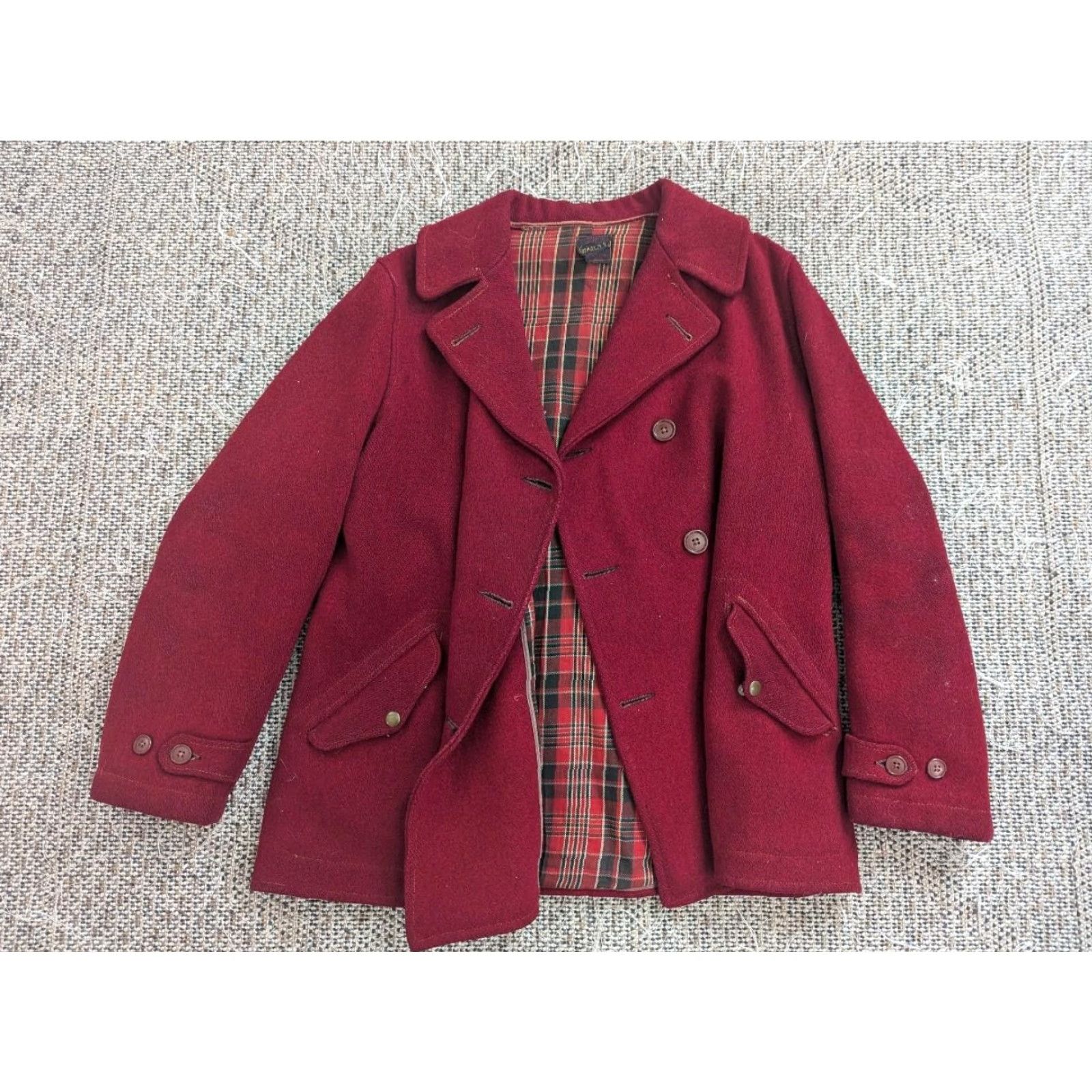 Vintage VINTAGE Soo Woolen Mills jacket Coat Men M Red Boiled Wool 40 1950s Mackinaw Hunting Woolen Mills SOO WOOLEN MILLS jacket Coat 40 Red Mens Size US M / EU 48-50 / 2 - 3 Thumbnail