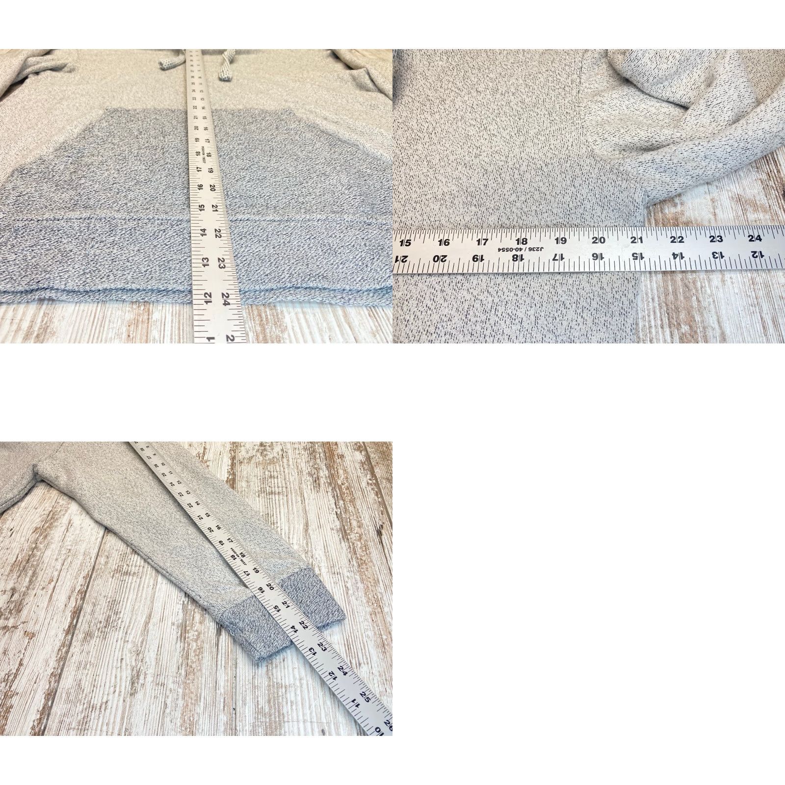 PD&C PD & C Hooded Sweatshirt Women's Medium Gray Heather Pouch Pocket Drawstring Size M / US 6-8 / IT 42-44 - 8 Thumbnail