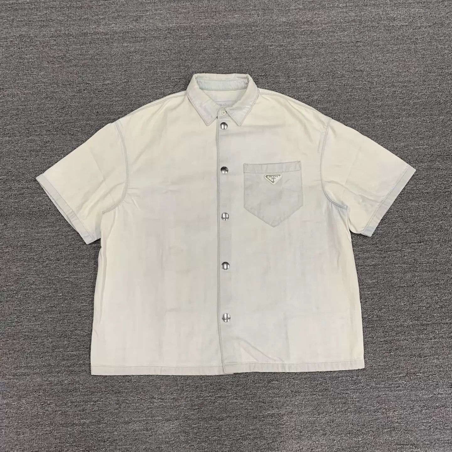 Prada White Short Sleeve Button-Up Shirt Size US L / EU 52-54 / 3 - 1 Thumbnail