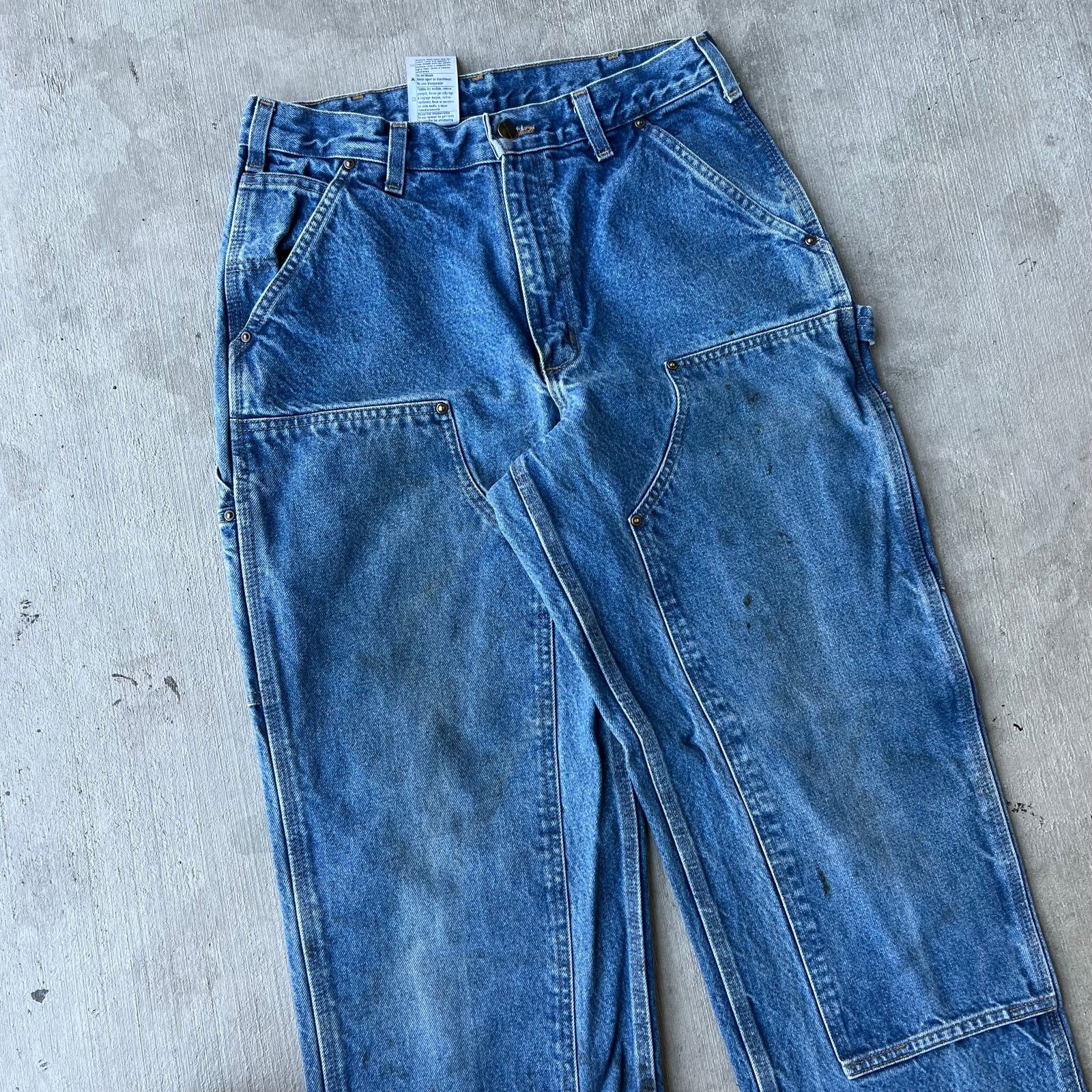 Carhartt × Vintage Carhartt denim blue jeans double knee work carpenter pants Size US 31 - 2 Thumbnail