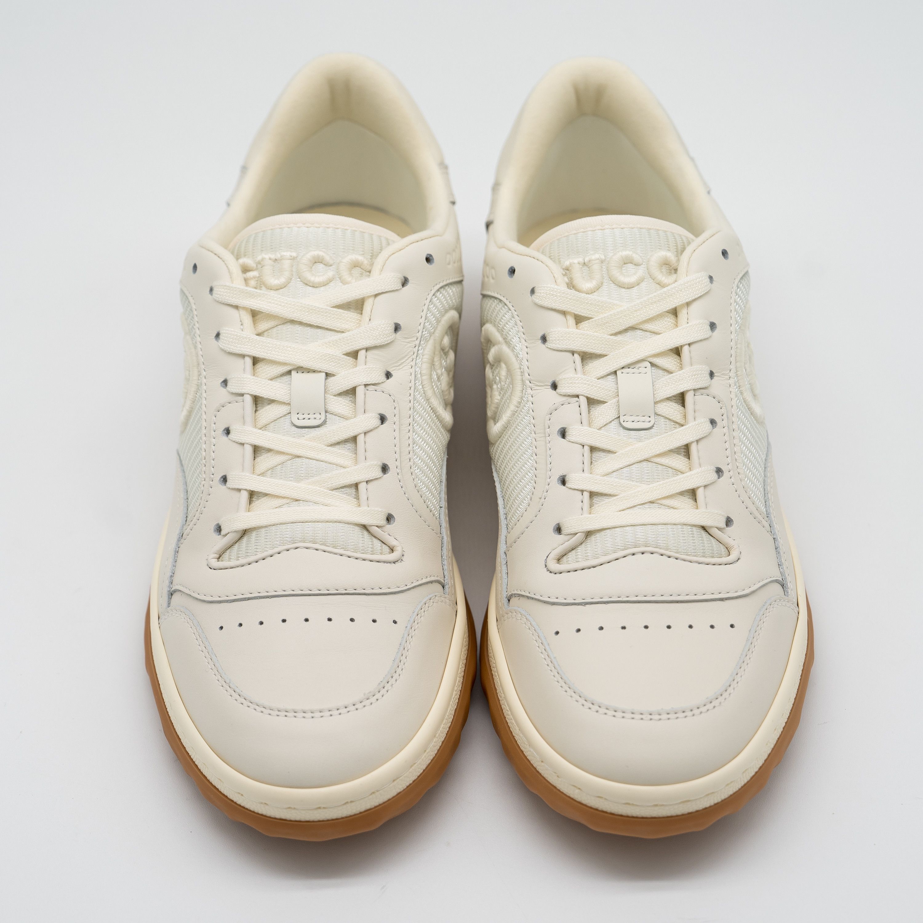 Gucci 40.5G 10.5 US Gucci MAC80 Sneakers White Brown GG Leather Size US 10.5 / IT 40.5 - 3 Thumbnail